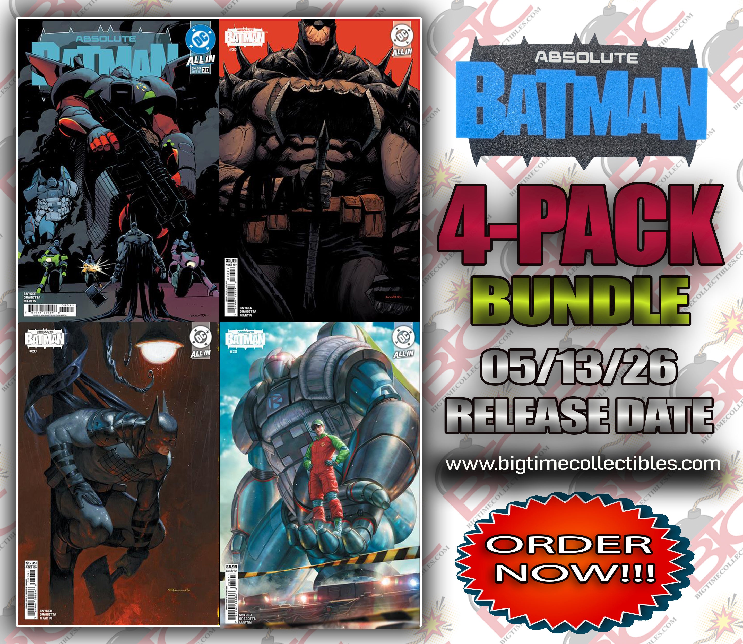 ABSOLUTE BATMAN #20 1ST APPEARANCE OF ROBINS 4-PACK BUNDLE (05-13-26)