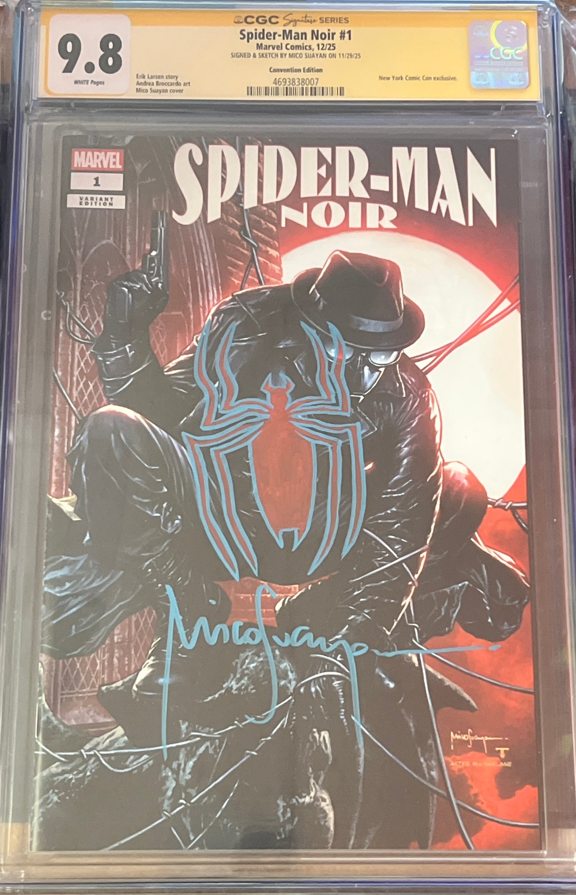 SPIDER-MAN NOIR #1 NYCC MICO SUAYAN EXCLUSIVE SIGNED AND REMARQUED BY MICO SUAYAN CGC 9.8 (C97)