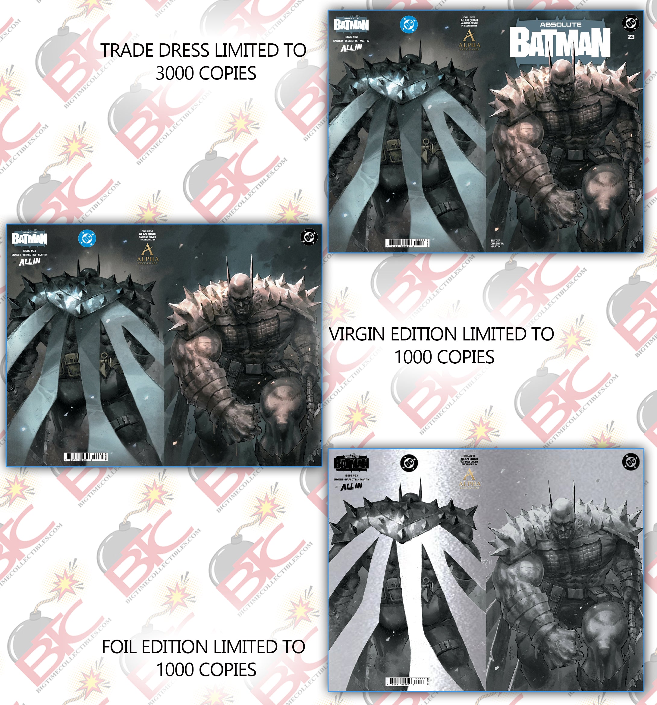 ABSOLUTE BATMAN #23 ALAN QUAH EXCLUSIVE WRAPAROUND VARIANT COVERS