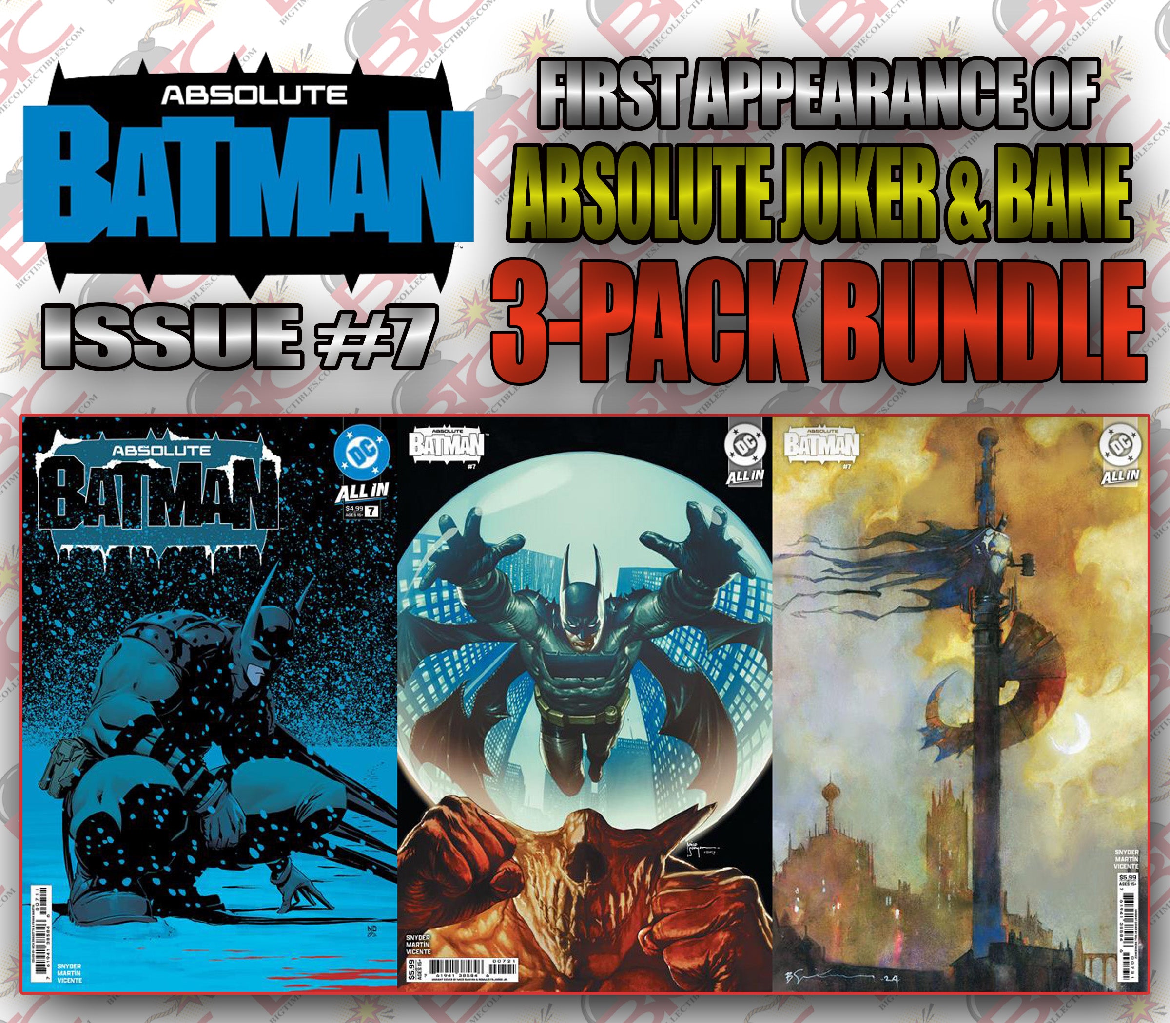 ABSOLUTE BATMAN #7 BTC 3-PACK BUNDLE FIRST APPEARANCE OF ABSOLUTE JOKE
