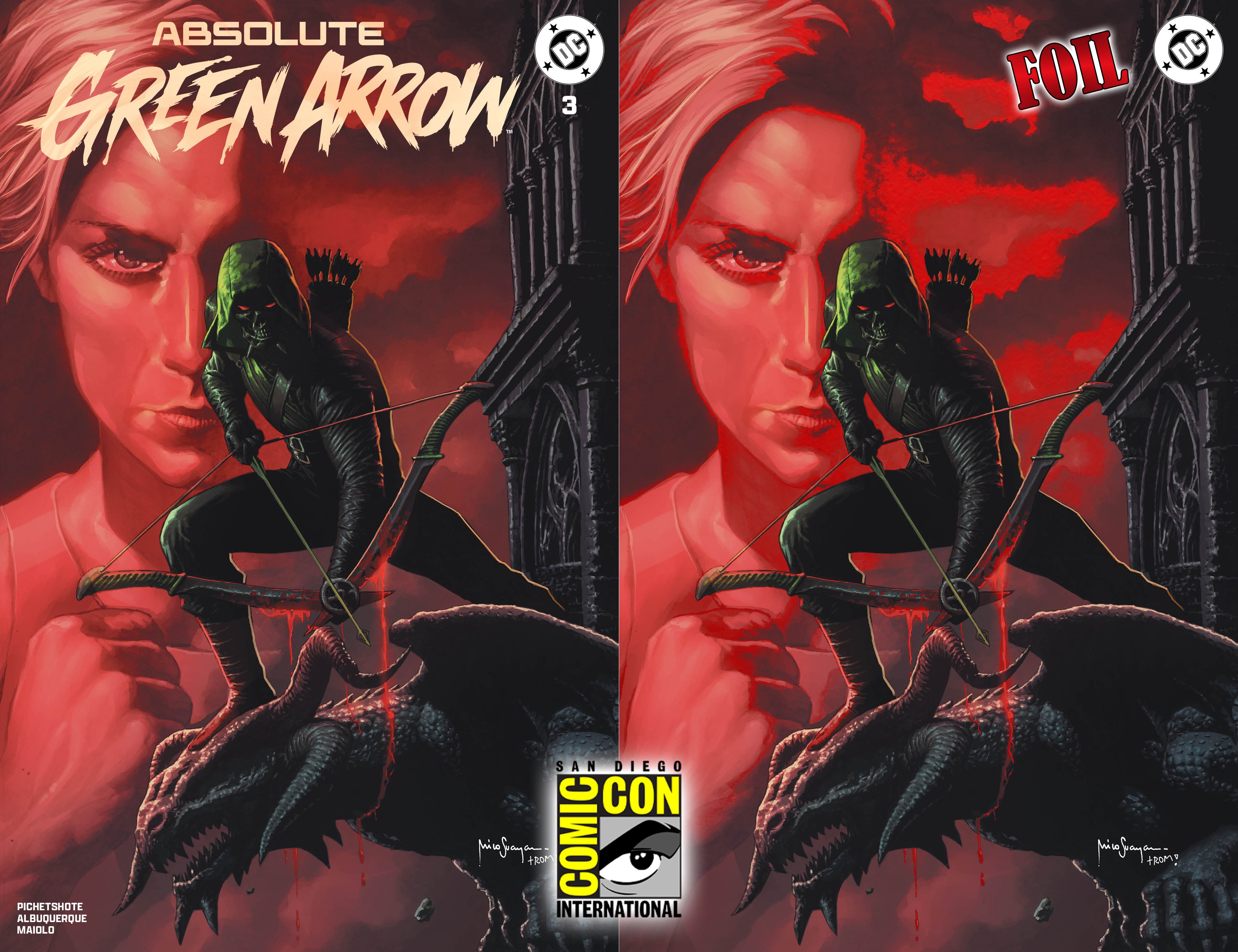 ABSOLUTE GREEN ARROW #3 MICO SUAYAN SDCC EXCLUSIVE VARIANT COVERS 07-15-26