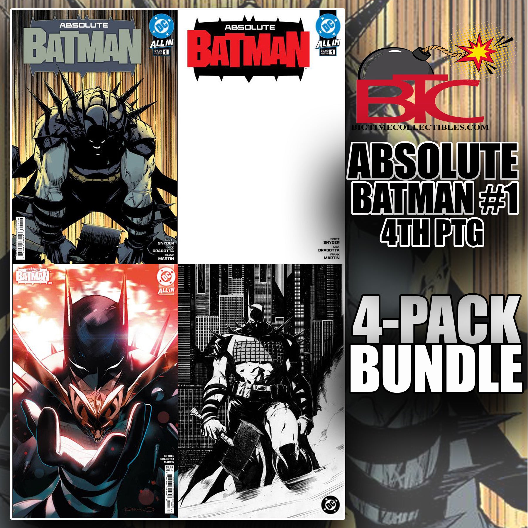 ABSOLUTE BATMAN #1 Fourth Printing 4-PACK BUNDLE -- [Expectected In St