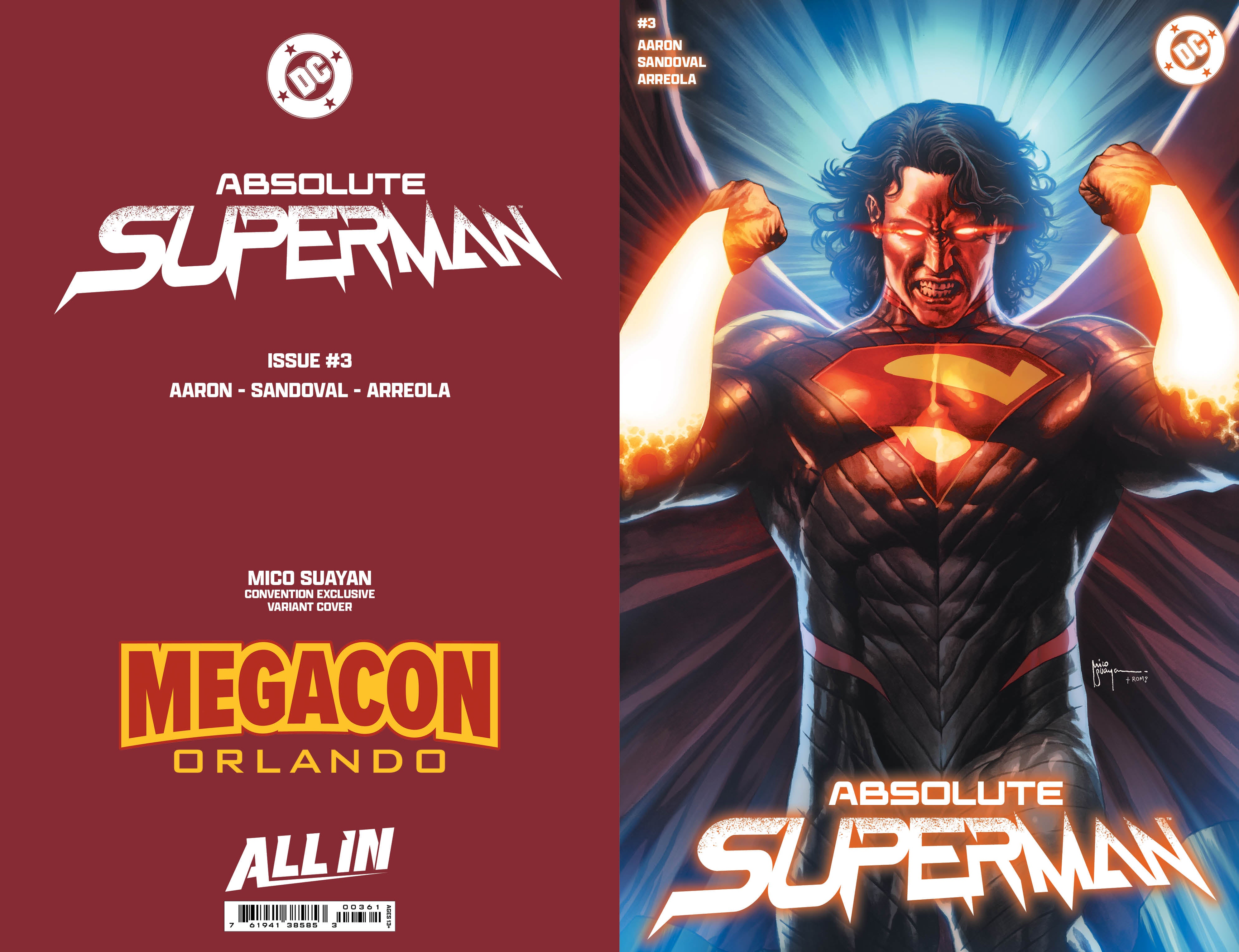 ABSOLUTE SUPERMAN #3 MICO SUAYAN MEGACON EXCLUSIVE VARIANT OPTIONS