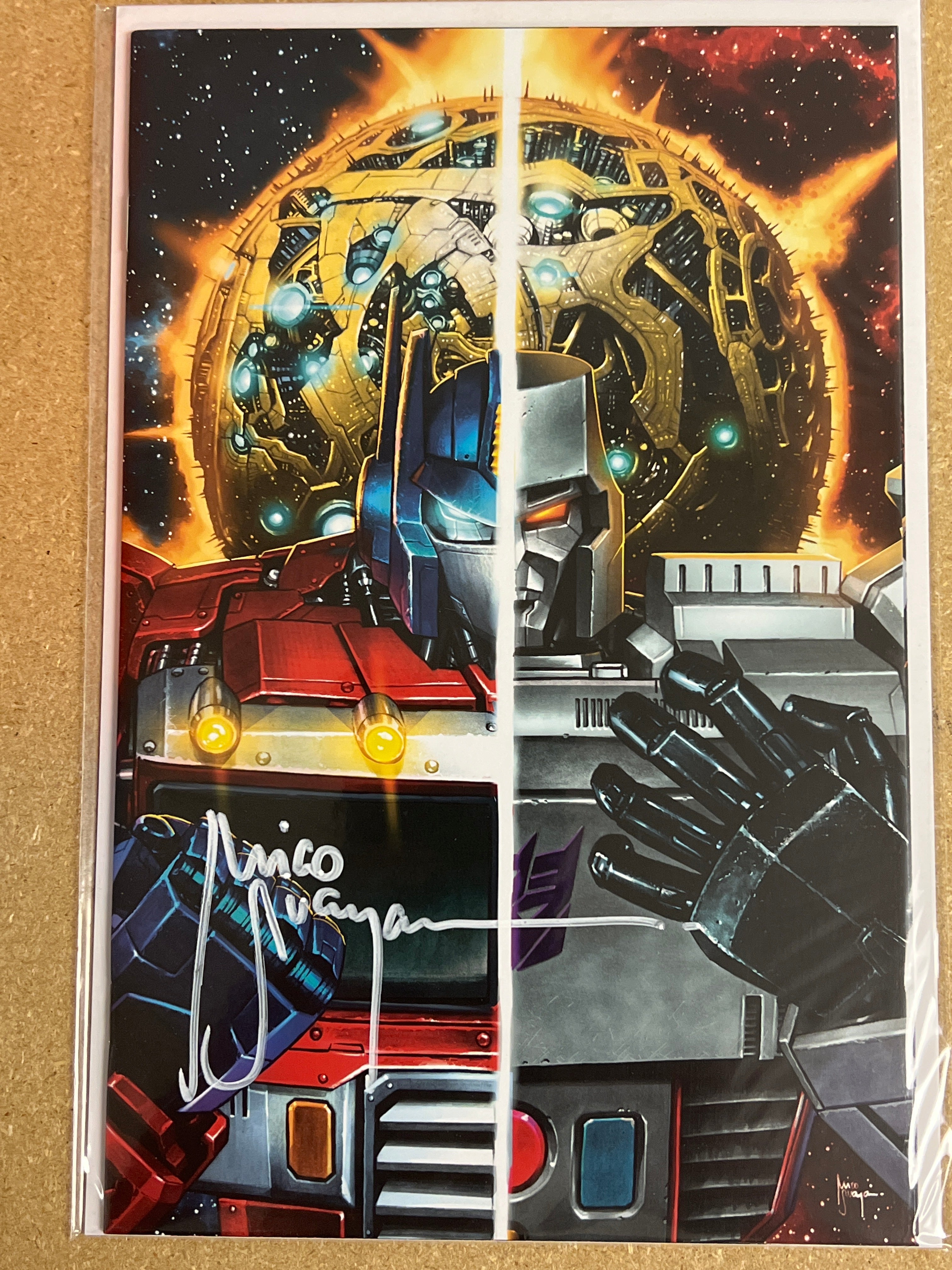 TRANSFORMERS #13 THANK YOU VARIANT SIGNED BY MICO WITH COA (SS10)