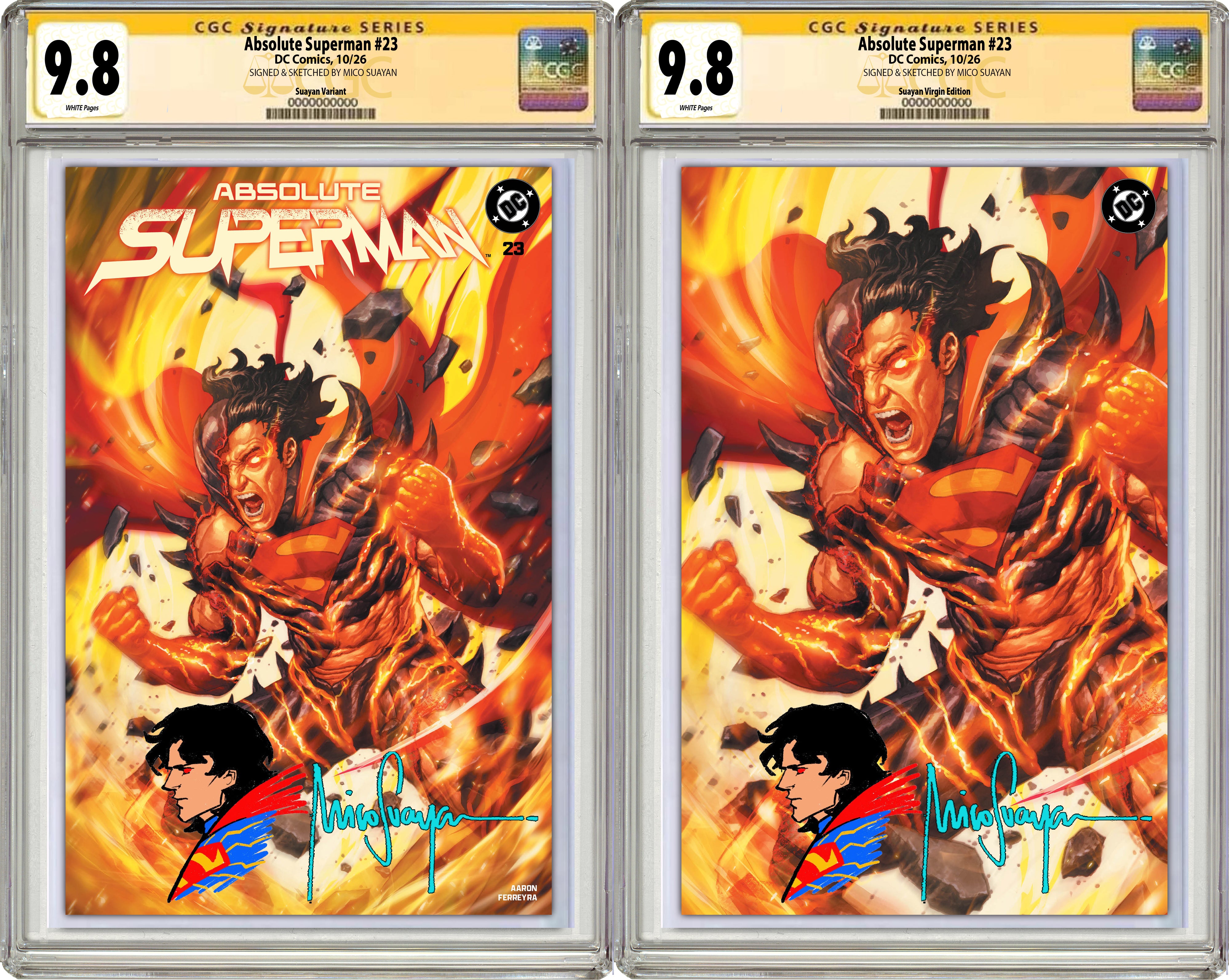 ABSOLUTE SUPERMAN #23 MICO SUAYAN FANEXPO DALLAS EXCLUSIVE VARIANT COVERS (CGC GRADED EDITION)