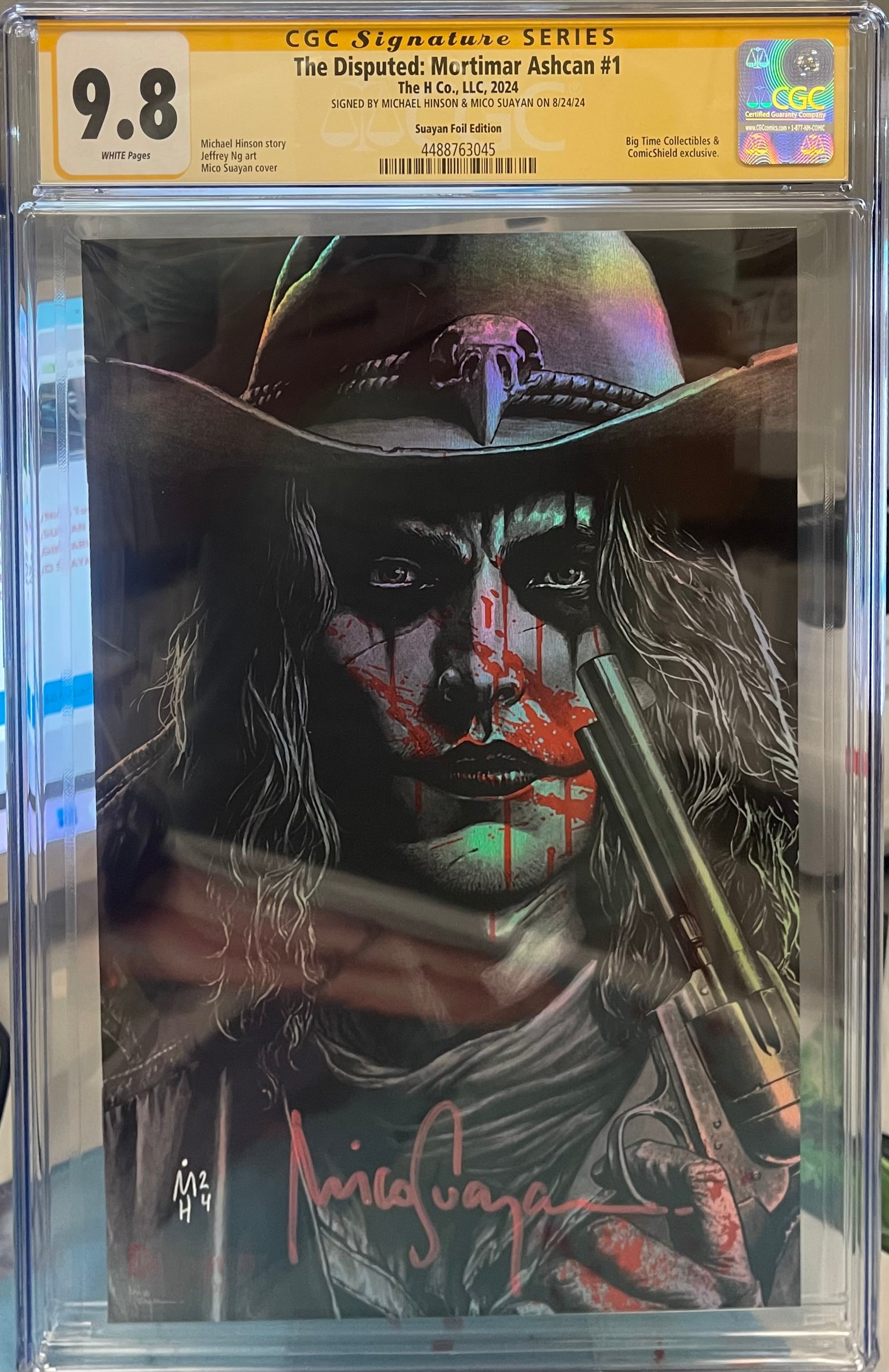 DISPUTED: MORTIMAR ASHCAN #1 MICO SUAYAN FOIL EDITION SIGNED BY MICHAEL HINSON & MICO SUAYAN CGC 9.8 (C100)