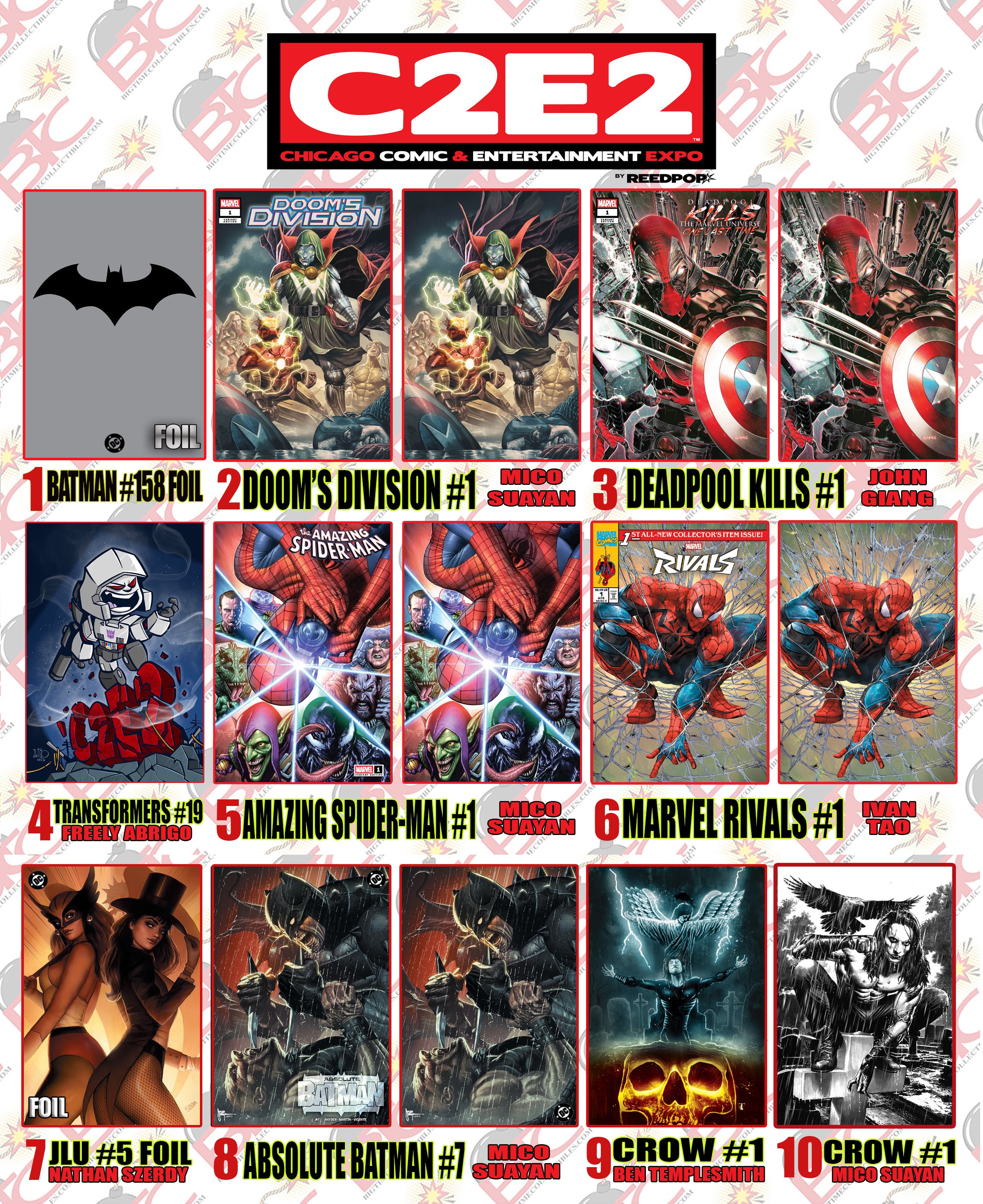 BTC C2E2 ULTIMATE 10-PACK BUNDLE. LIMITED TO 50 BUNDLES.