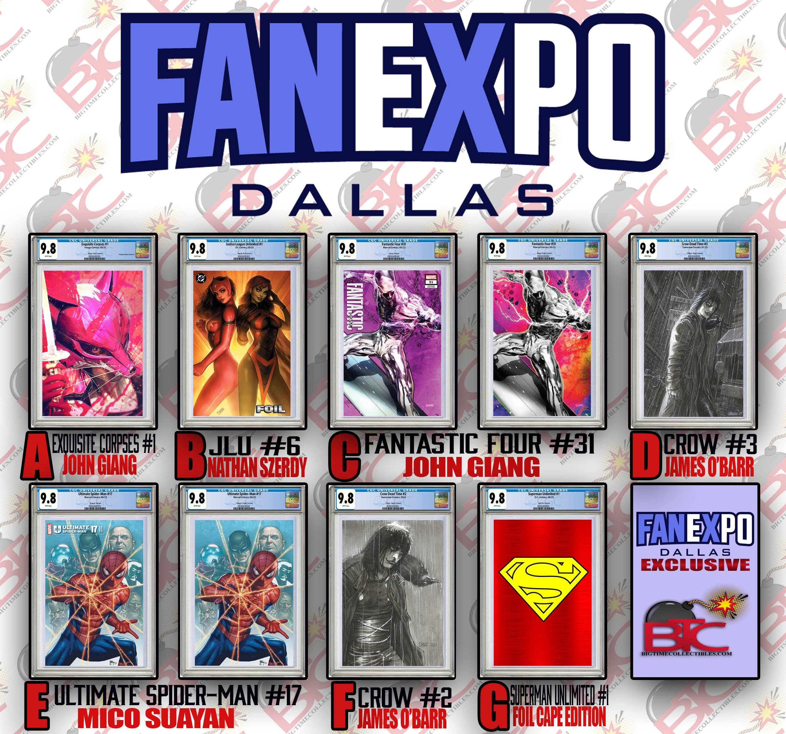 BTC FANEXPO DALLAS 10-PACK BUNDLE LIMITED TO ONLY 50 SETS AT THE WEBSITE