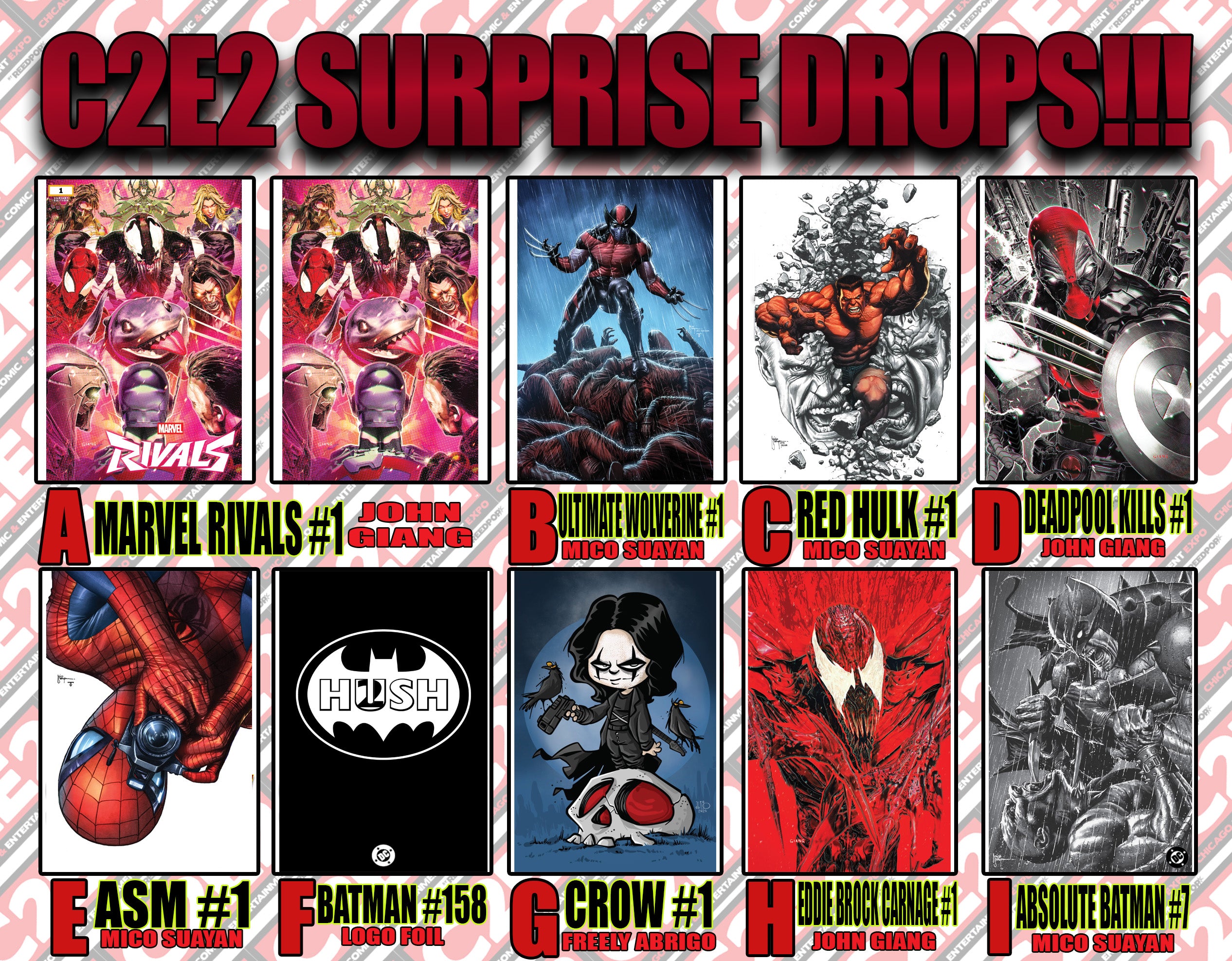 BTC C2E2 SECRET DROPS 10-PACK BUNDLE LIMITED TO ONLY 25 SETS AT THE WEBSITE