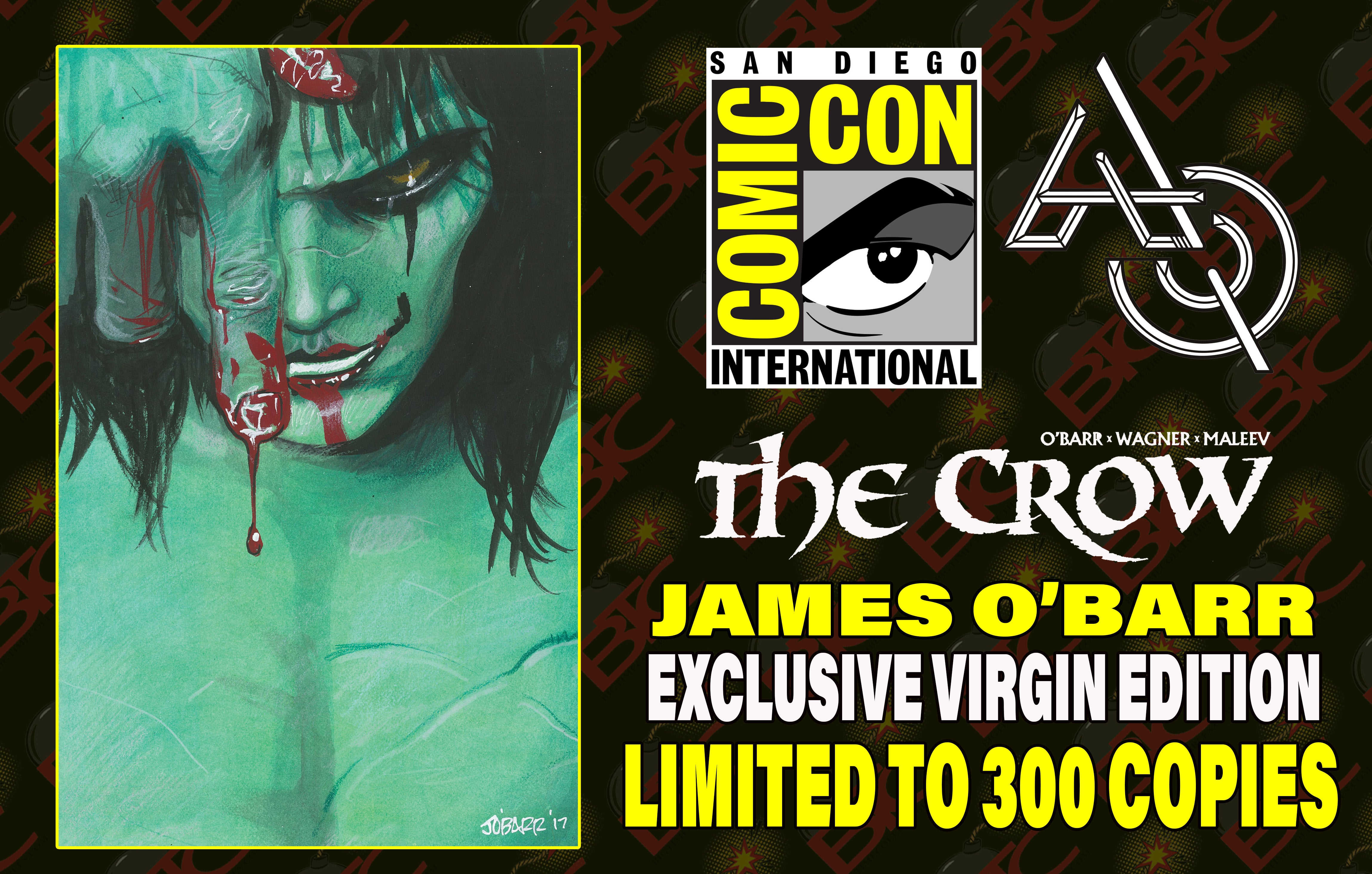 CROW DEAD TIME #1 JAMES O'BARR SDCC EXCLUSIVE VIRGIN VARIANT. LIMITED TO 300 W/COA