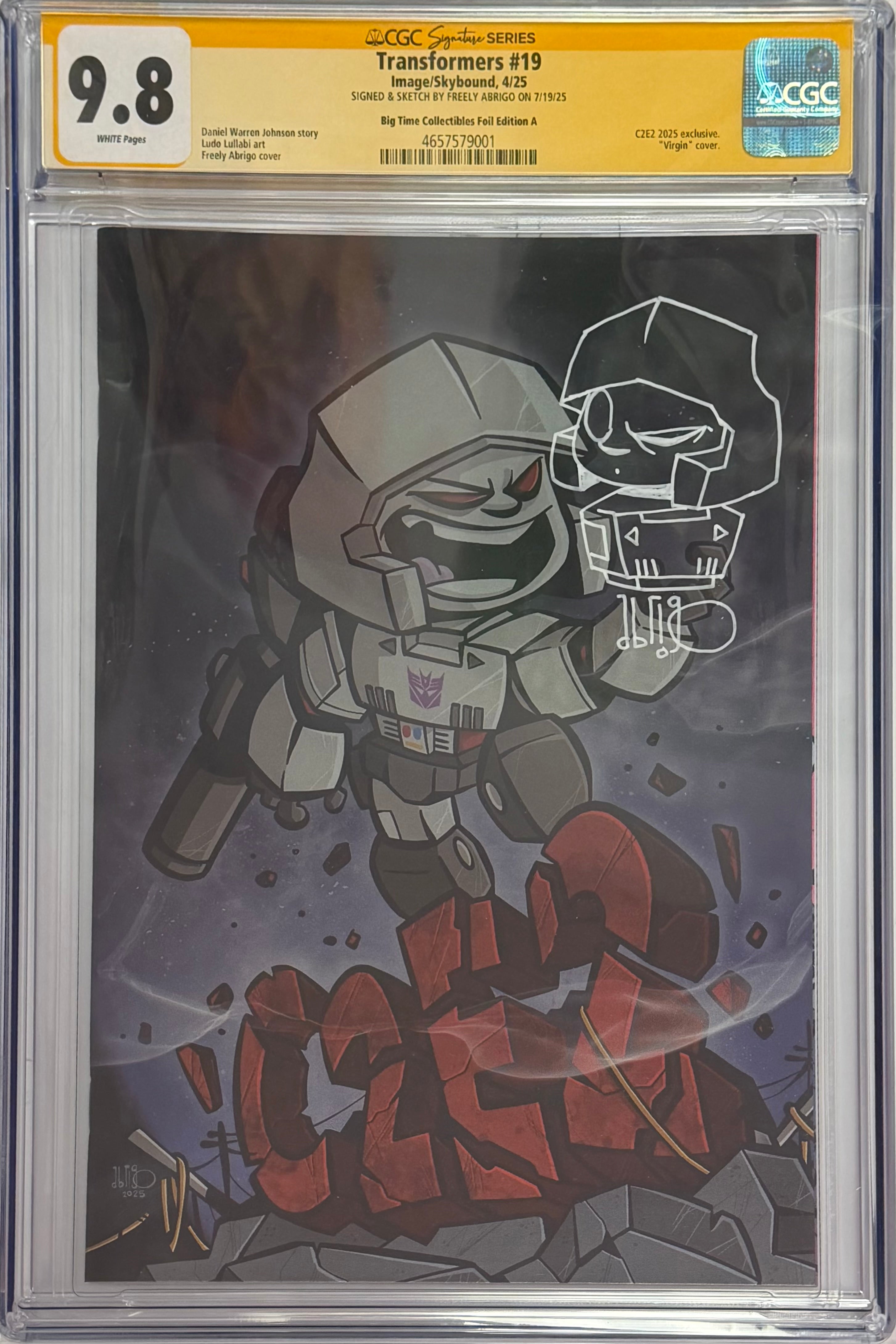 TRANSFORMERS #19 C2E2 EXCLUSIVE FOIL EDITION SIGNED & REMARQUED BY FREELY ABRIGO CGC 9.8 (IN STOCK) C60