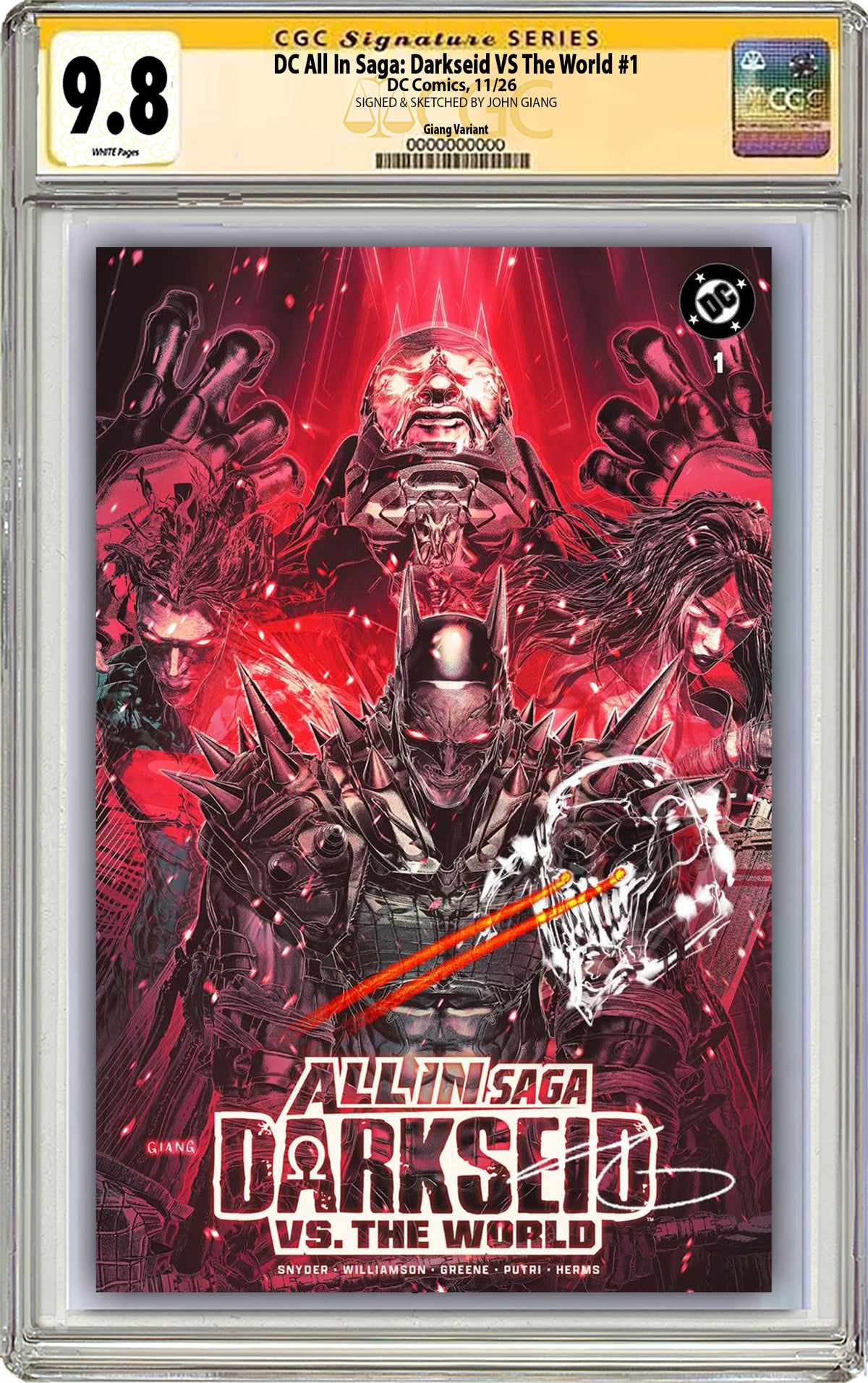 DC ALL IN SAGA DARKSEID VS THE WORLD #1 JOHN GIANG EXCLUSIVE VARIANT COVERS (CGC GRADED EDITION)
