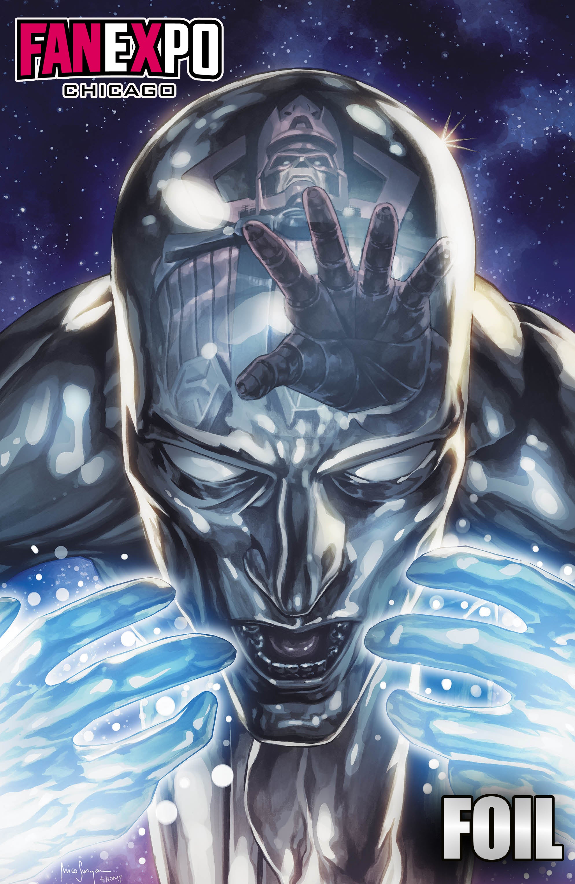 DEATH OF SILVER SURFER #1 MICO SUAYAN FANEXPO CHICAGO EXCLUSIVE FOIL EDITION OPTIONS