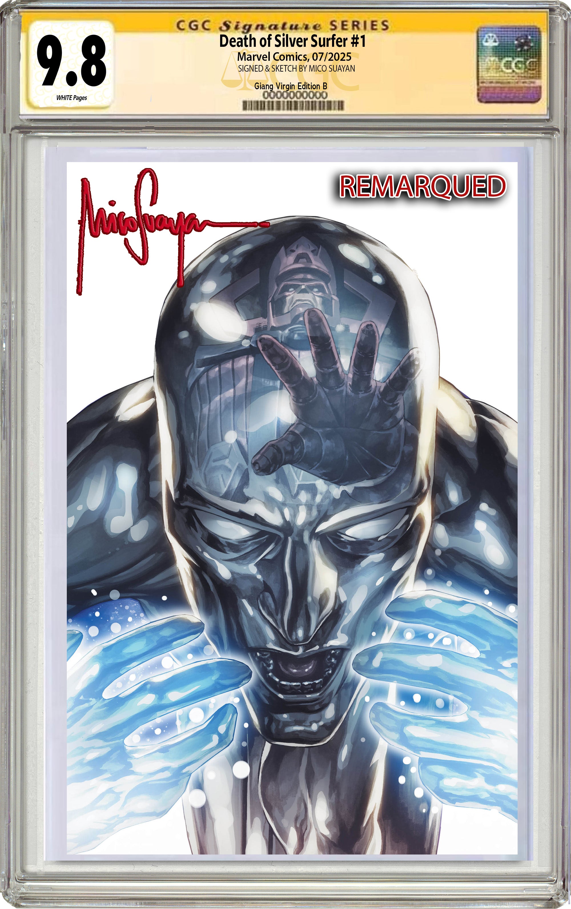 DEATH OF THE SILVER SURFER #1 MICO SUAYAN WHITEOUT HEROES CON SURPRISE DROP LIMITED TO 500 COPIES!!!