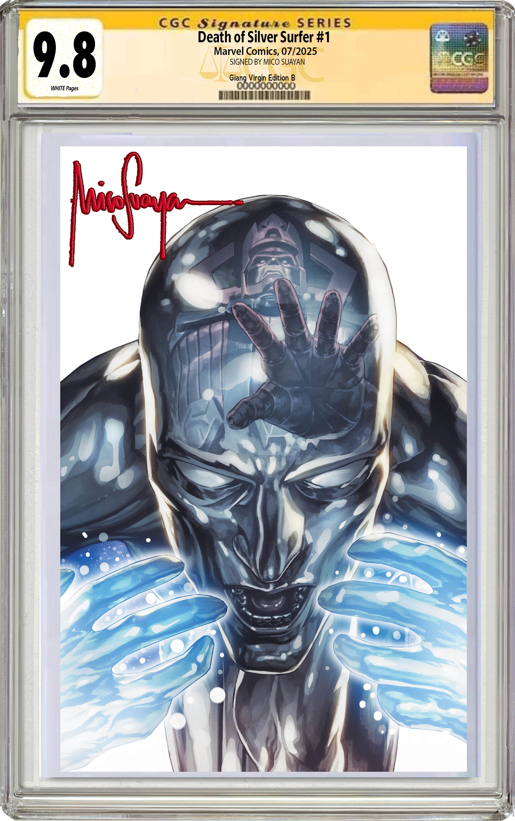 DEATH OF THE SILVER SURFER #1 MICO SUAYAN WHITEOUT HEROES CON SURPRISE DROP LIMITED TO 500 COPIES!!!