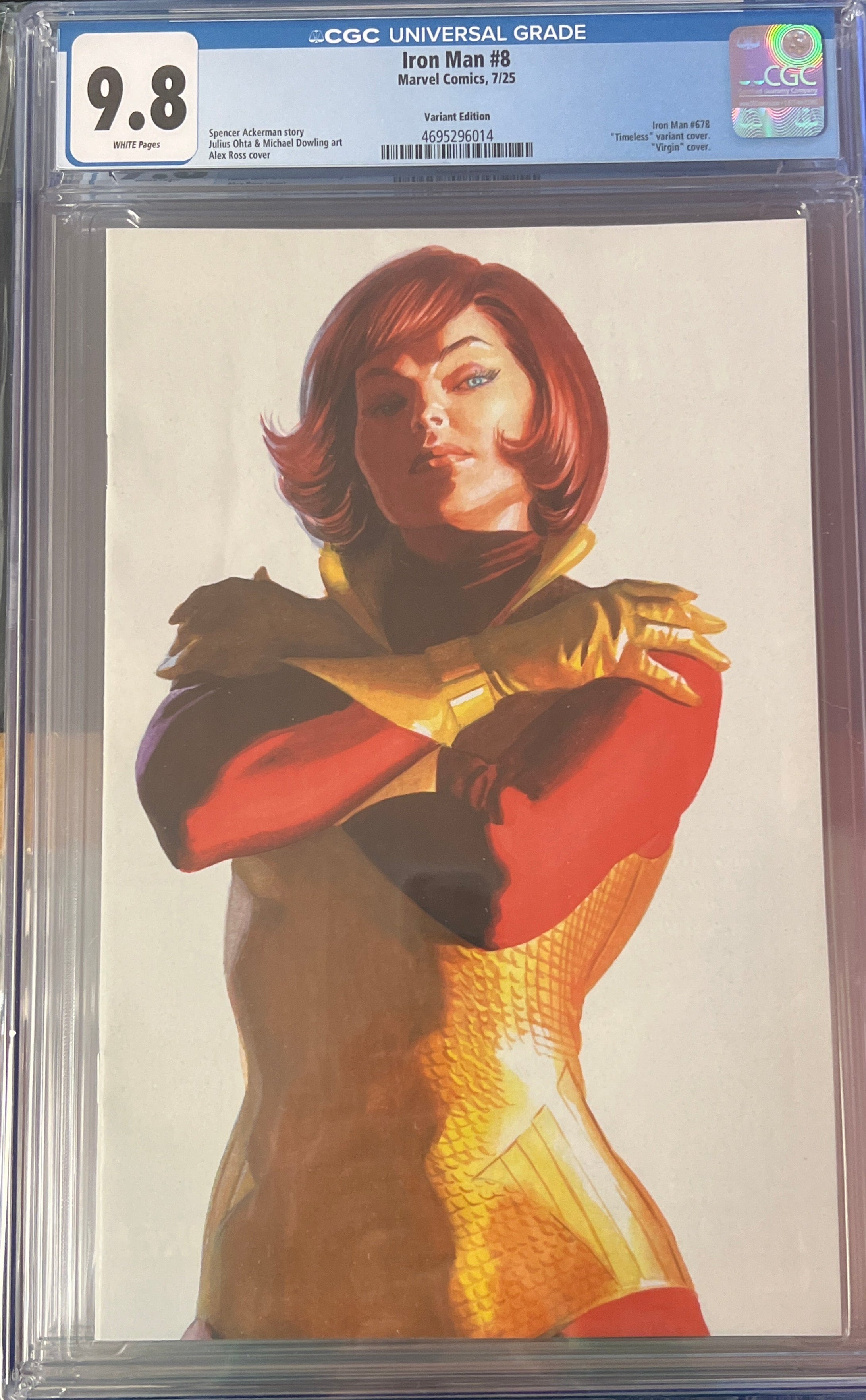 IRON MAN #8 ALEX ROSS TIMELESS VIRGIN VARIANT CGC 9.8 (C86)