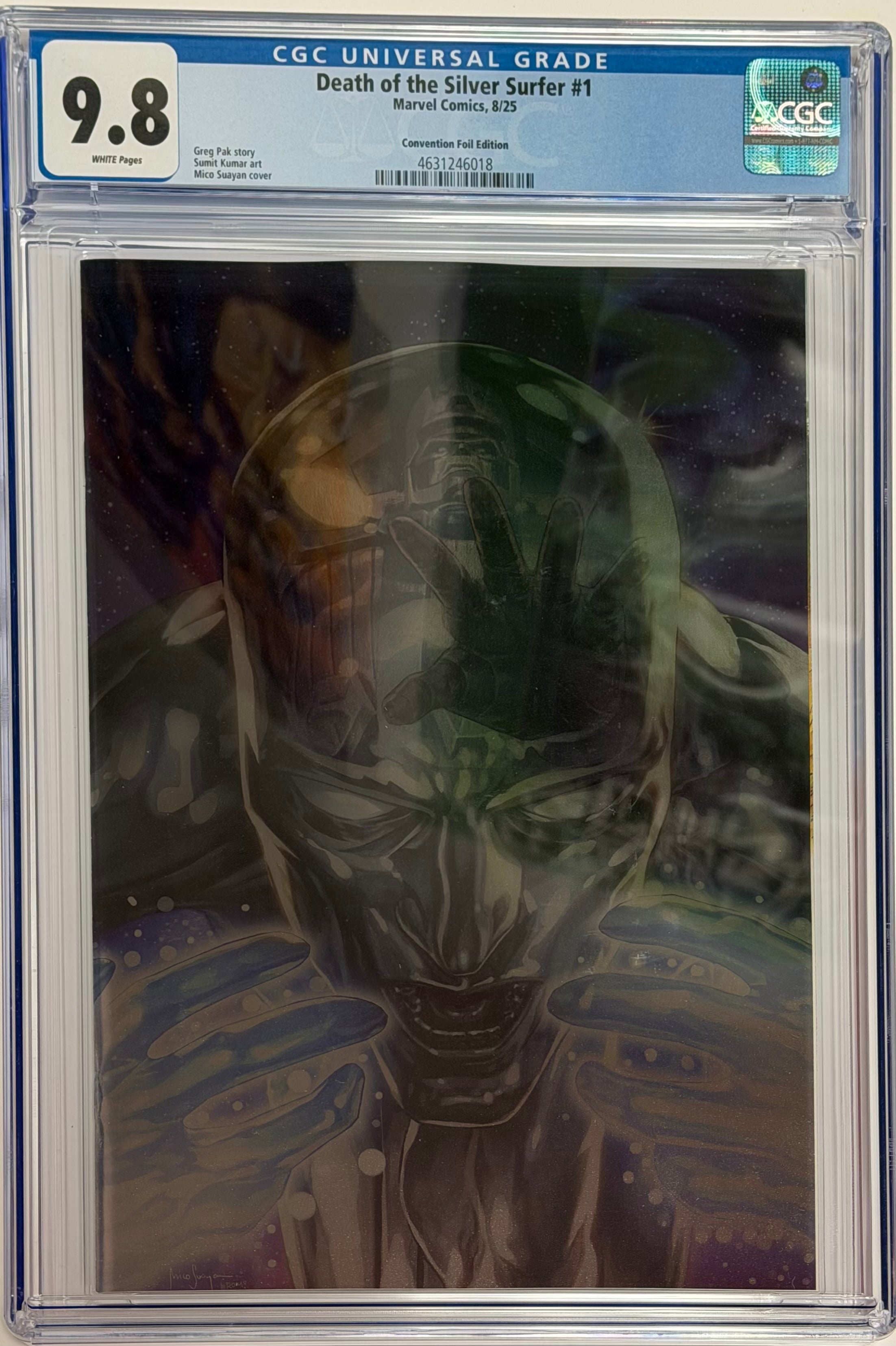 DEATH OF SILVER SURFER #1 MICO SUAYAN CONVENTION FOIL EDITION CGC 9.8