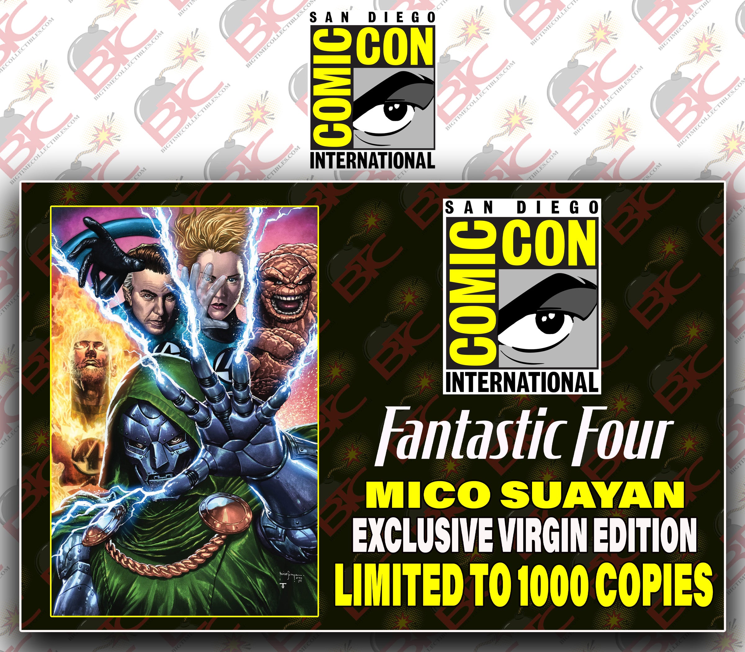 FANTASTIC FOUR #1 MICO SUAYAN SDCC EXCLUSIVE VARIANT COVER OPTIONS