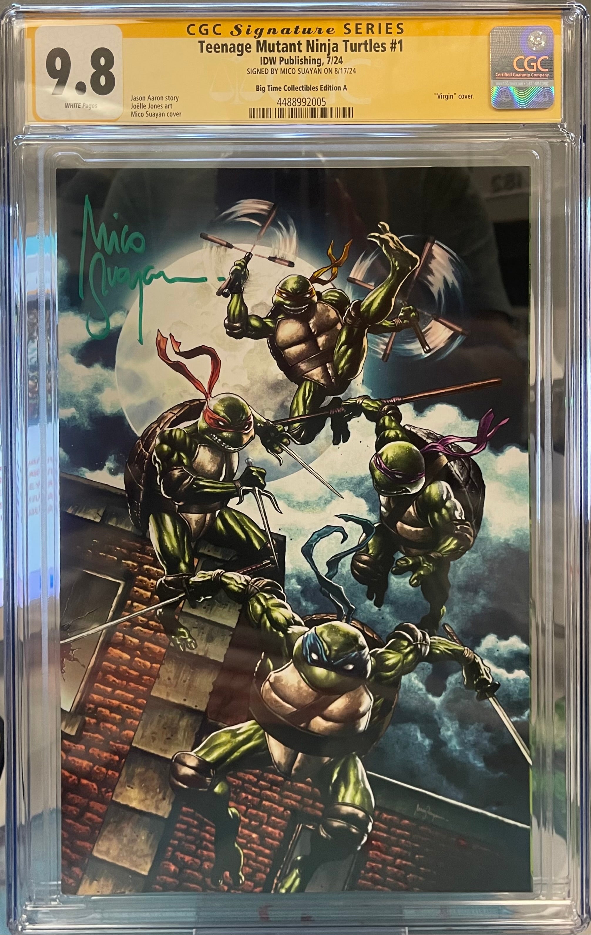 Teenage Mutant Ninja Turtles (2024) #1 MICO SUAYAN EXCLUSIVE VIRGIN VARIANT SIGNED BY MICO SUAYAN CGC 9.8 (C62)