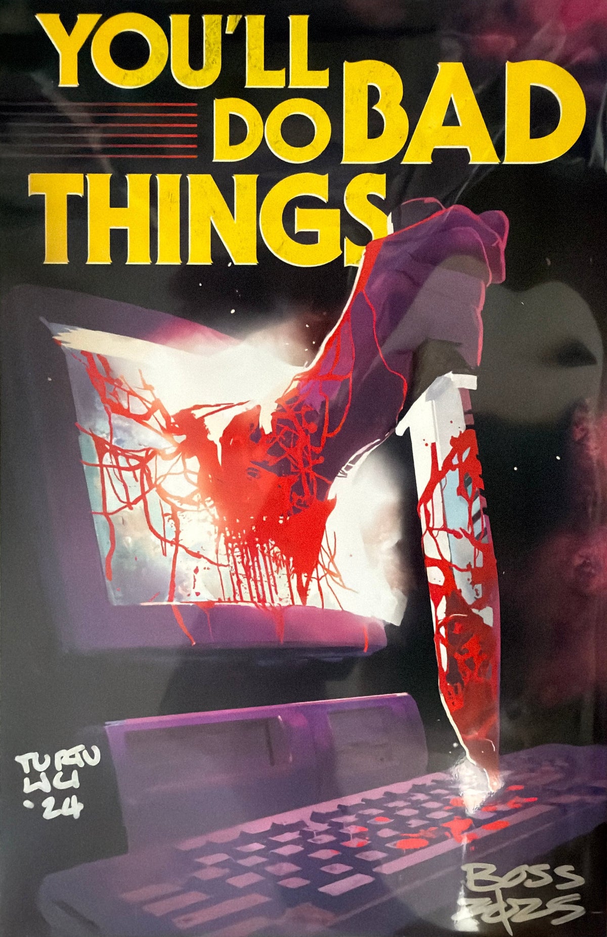 YOU’LL DO BAD THINGS #1 MINI POSTER SIGNED BY TYLER BOSS (SS11)