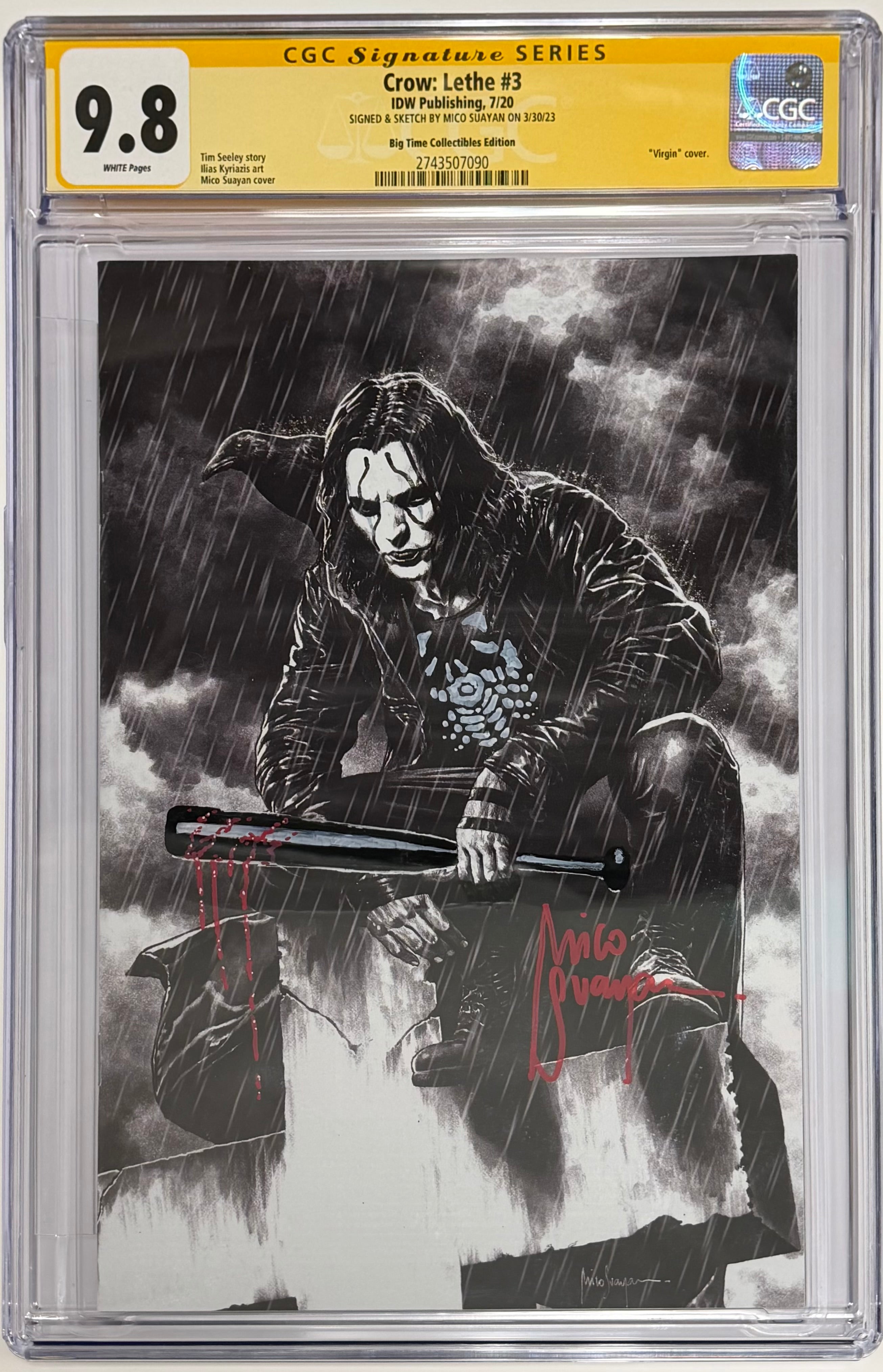 CROW LETHE #3 MICO SUAYAN EXCLUSIVE WITH "STING REMARQUE" CGC 9.8 (IN STOCK) C58