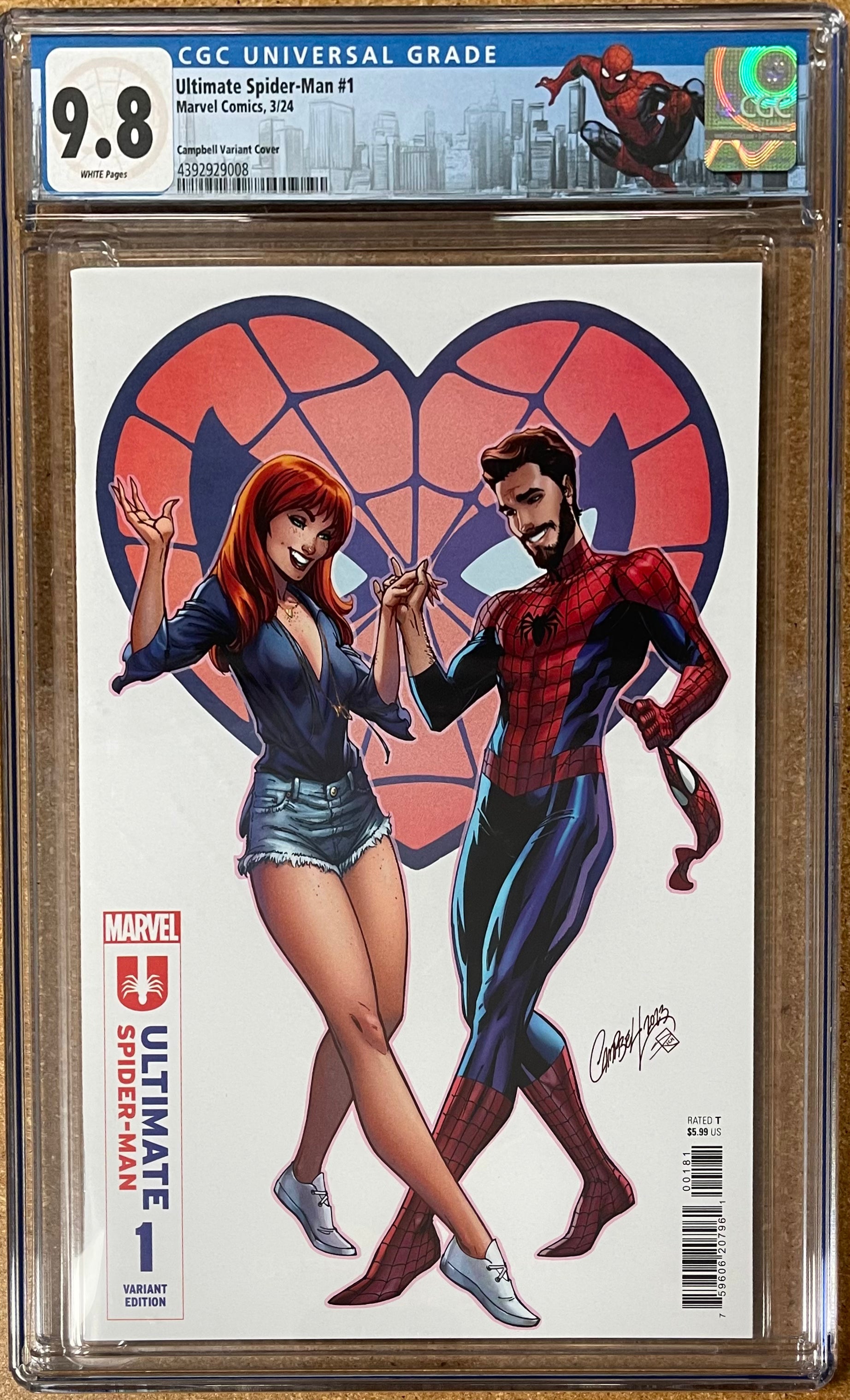 ULTIMATE SPIDER-MAN #1 CAMPBELL VARIANT CGC 9.8 W/SPIDER-MAN NY CUSTOM LABEL (INSTOCK) C90