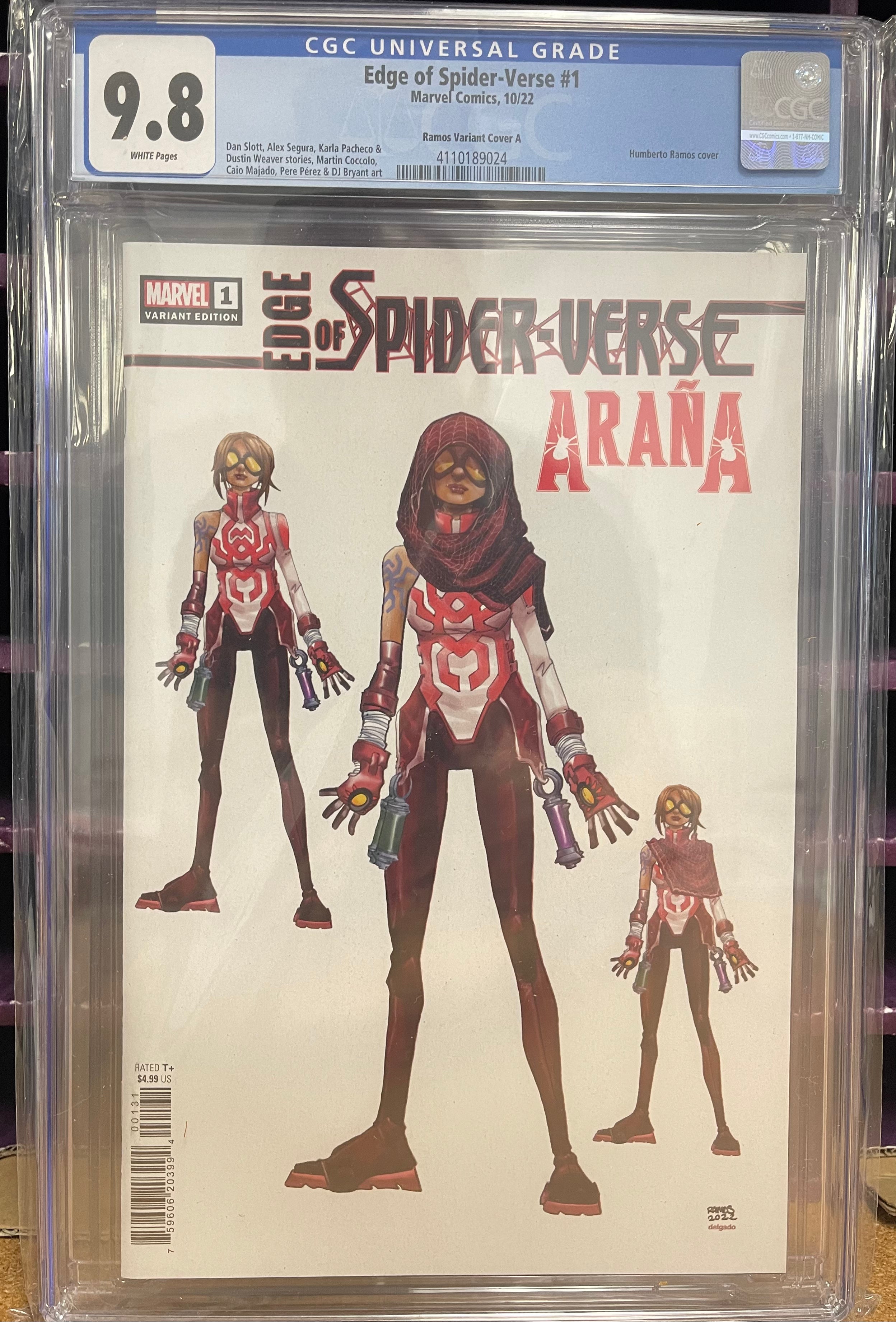 EDGE OF SPIDER-VERSE #1 RAMOS 1:10 DESIGN VARIANT CGC 9.8