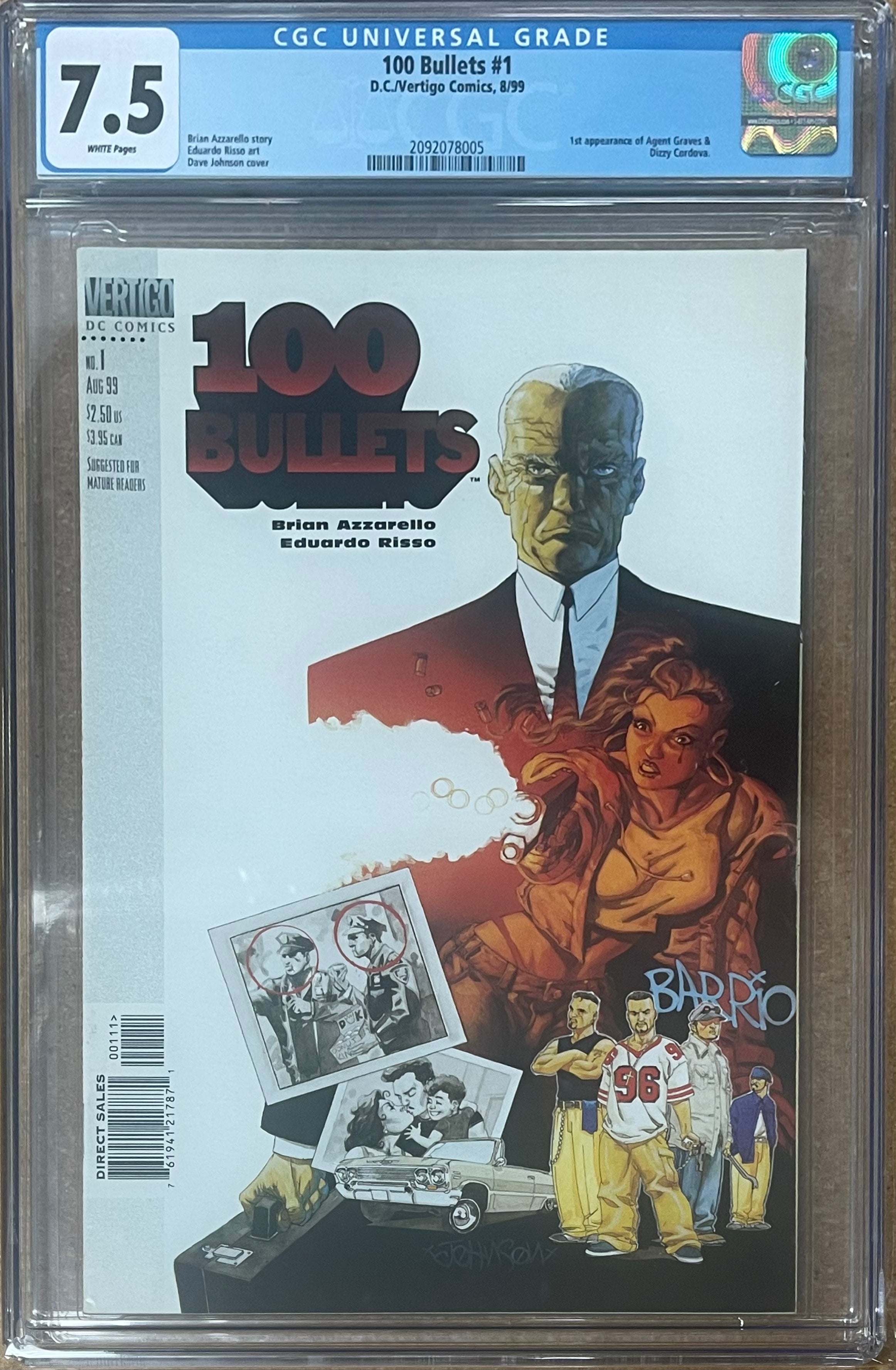 100 BULLETS #1 CGC 7.5