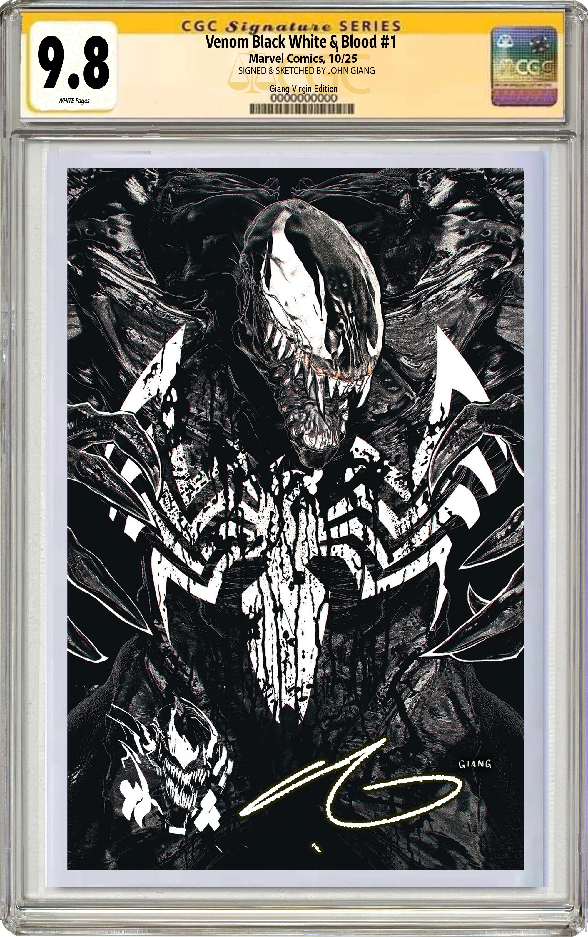 VENOM: BLACK, WHITE & BLOOD #1 JOHN GIANG NEGATIVE BLEED EDITION