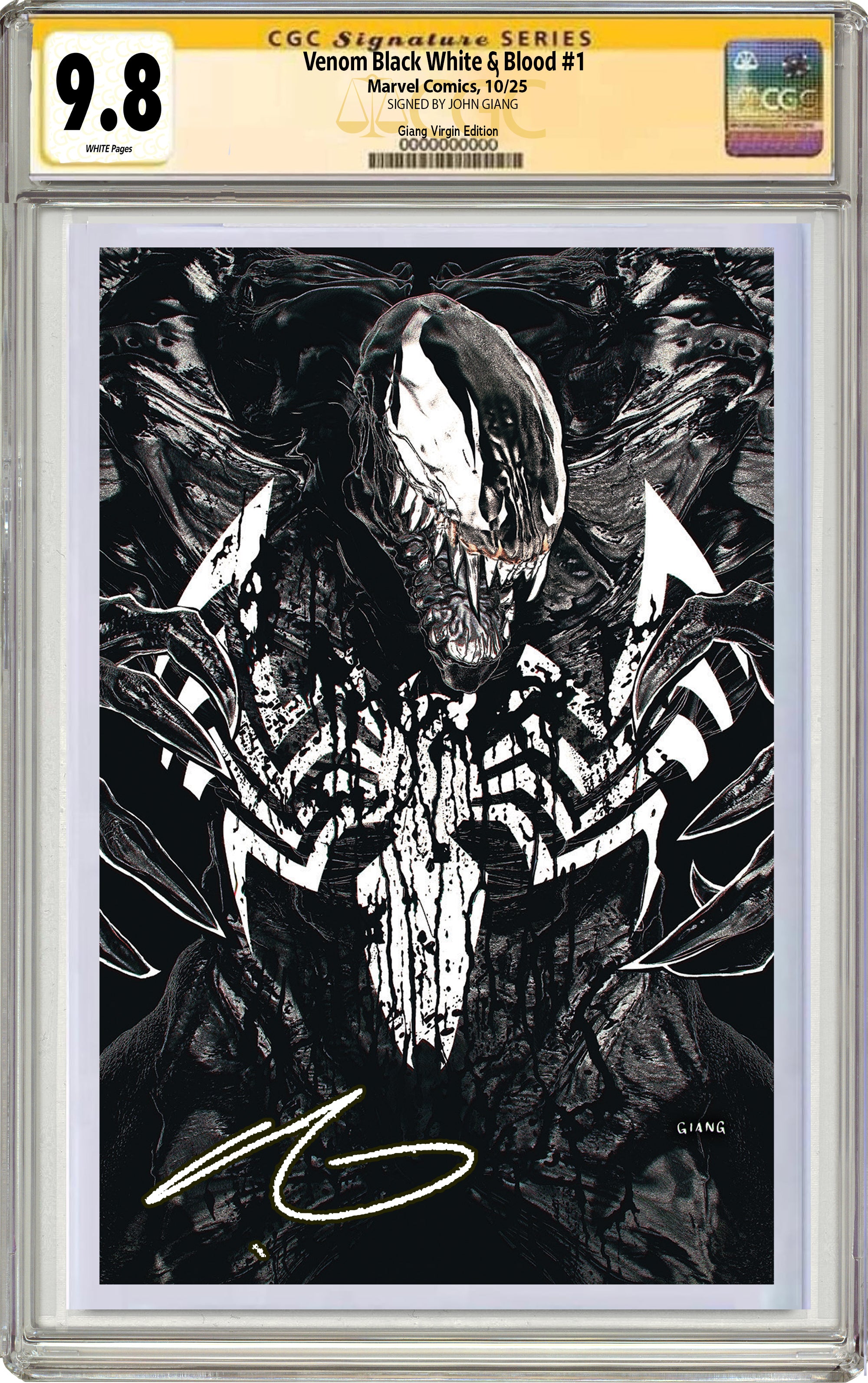 VENOM: BLACK, WHITE & BLOOD #1 JOHN GIANG NEGATIVE BLEED EDITION