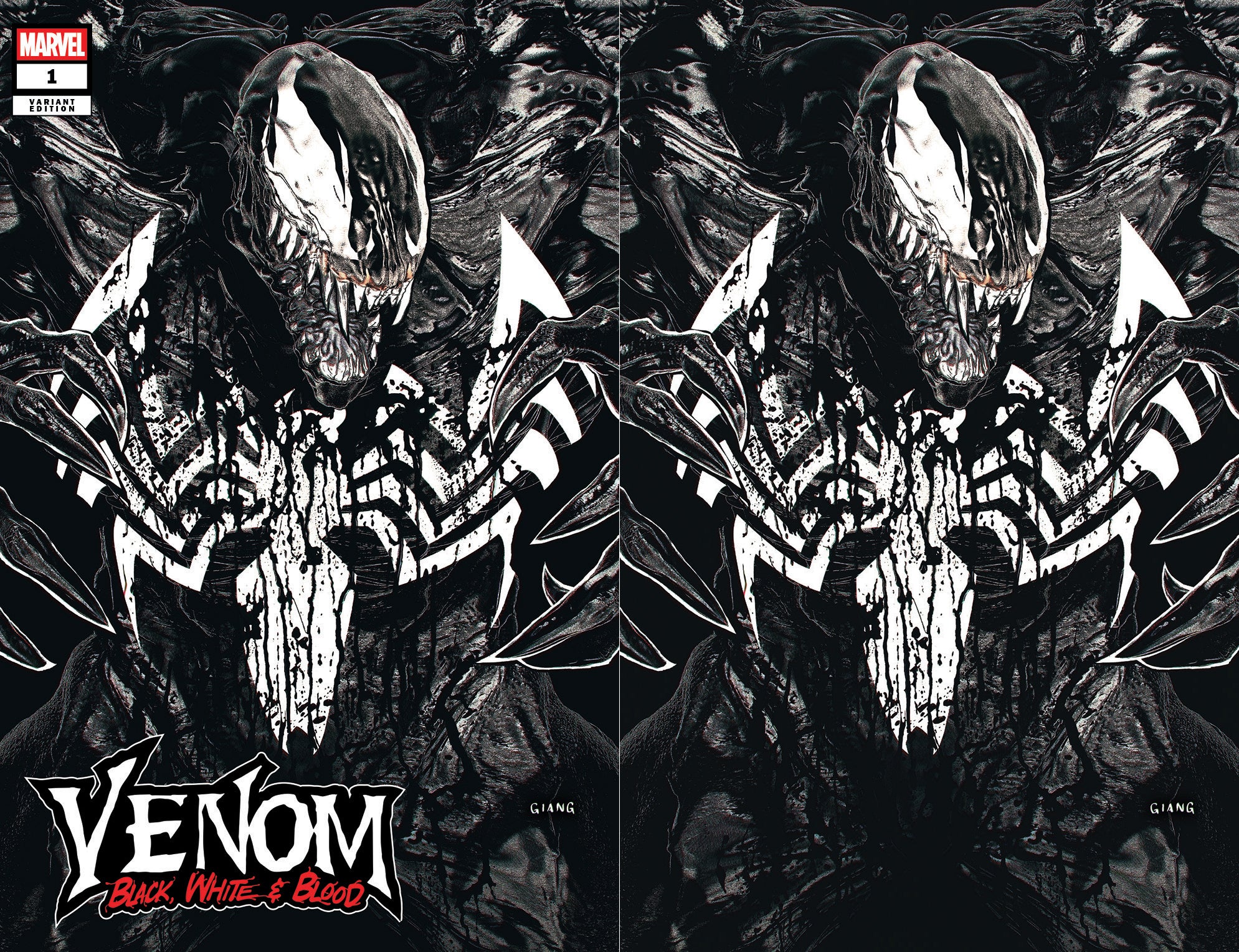 VENOM: BLACK, WHITE & BLOOD #1 JOHN GIANG NEGATIVE BLEED EDITION