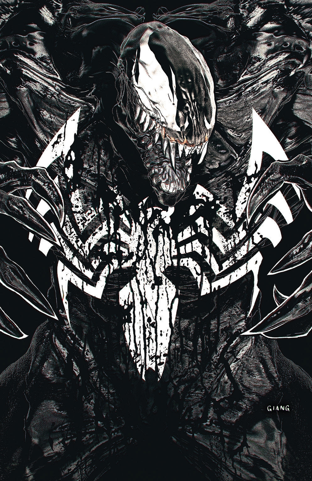VENOM: BLACK, WHITE & BLOOD #1 JOHN GIANG NEGATIVE BLEED EDITION