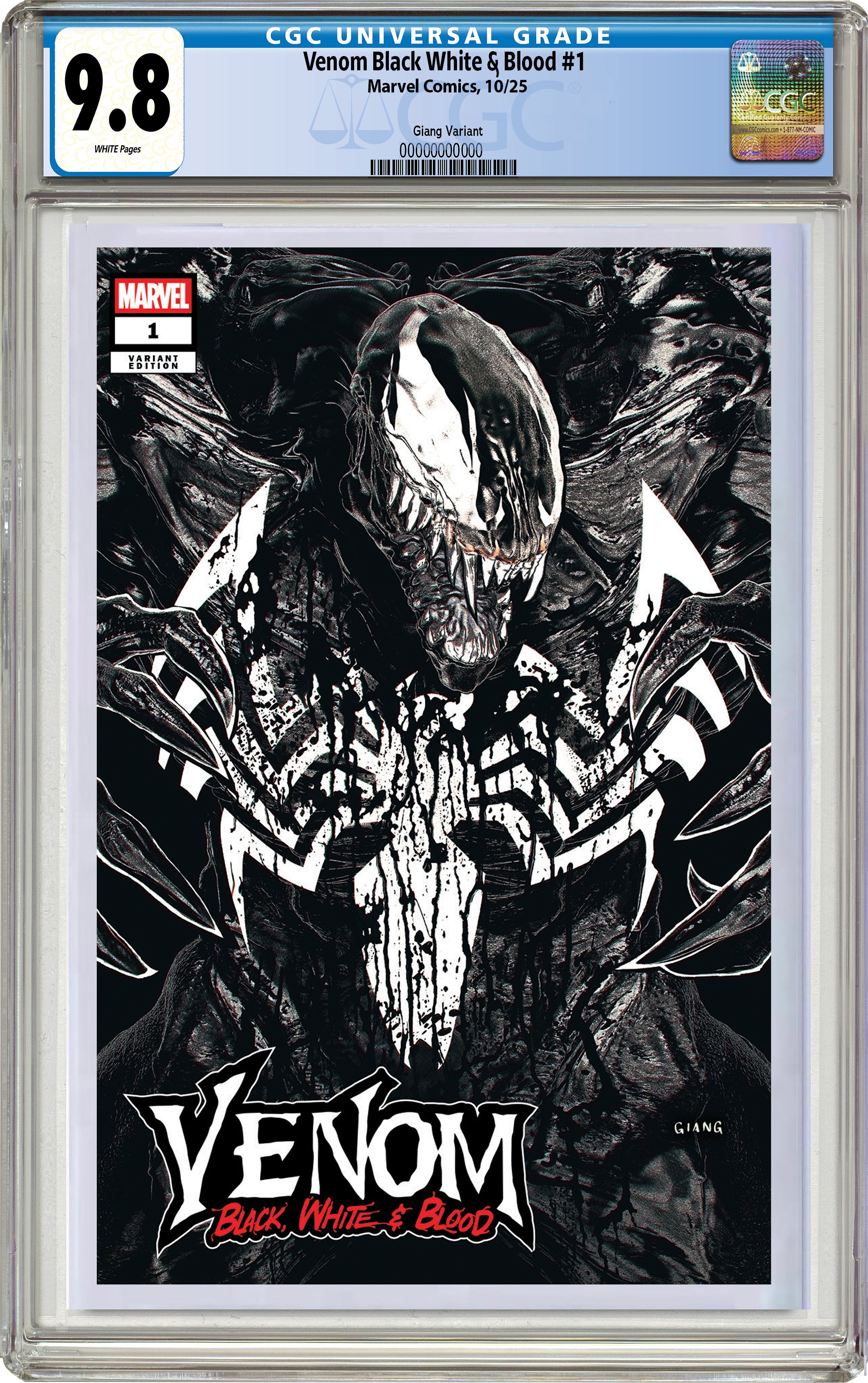VENOM: BLACK, WHITE & BLOOD #1 JOHN GIANG NEGATIVE BLEED EDITION