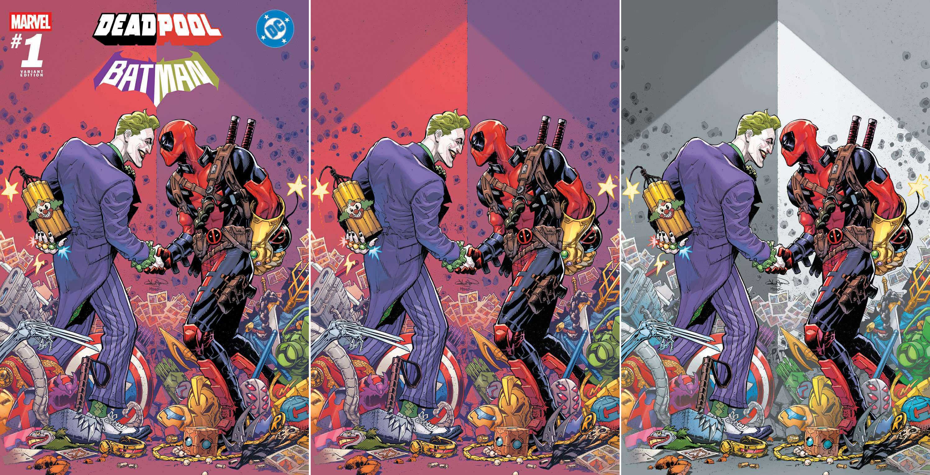 MARVEL / DC: DEADPOOL / BATMAN #1 PATRICK GLEASON EXCLUSIVE VARIANT COVERS