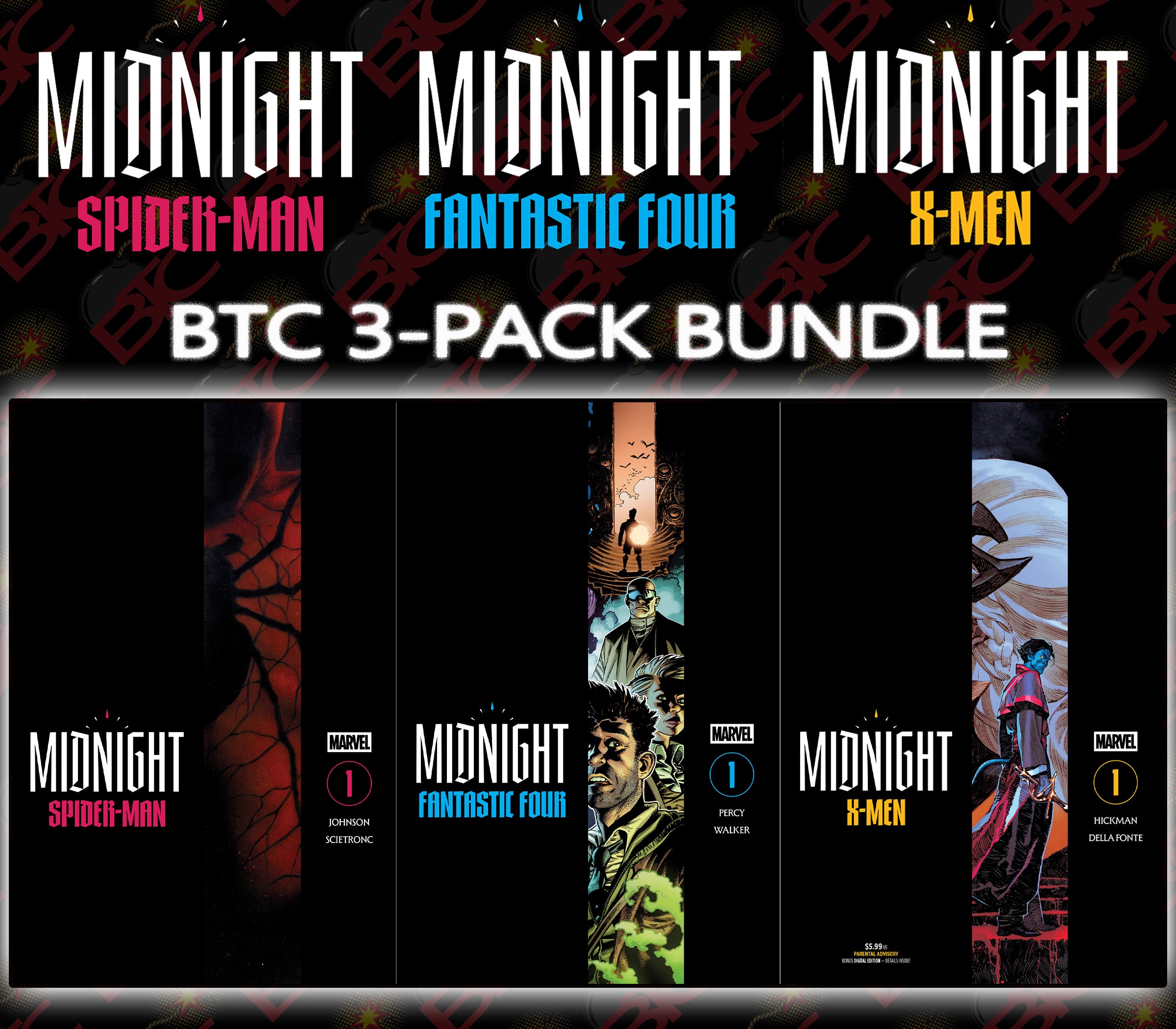 BTC MARVEL MIDNIGHT #1 3-PACK BUNDLE 10-07-26