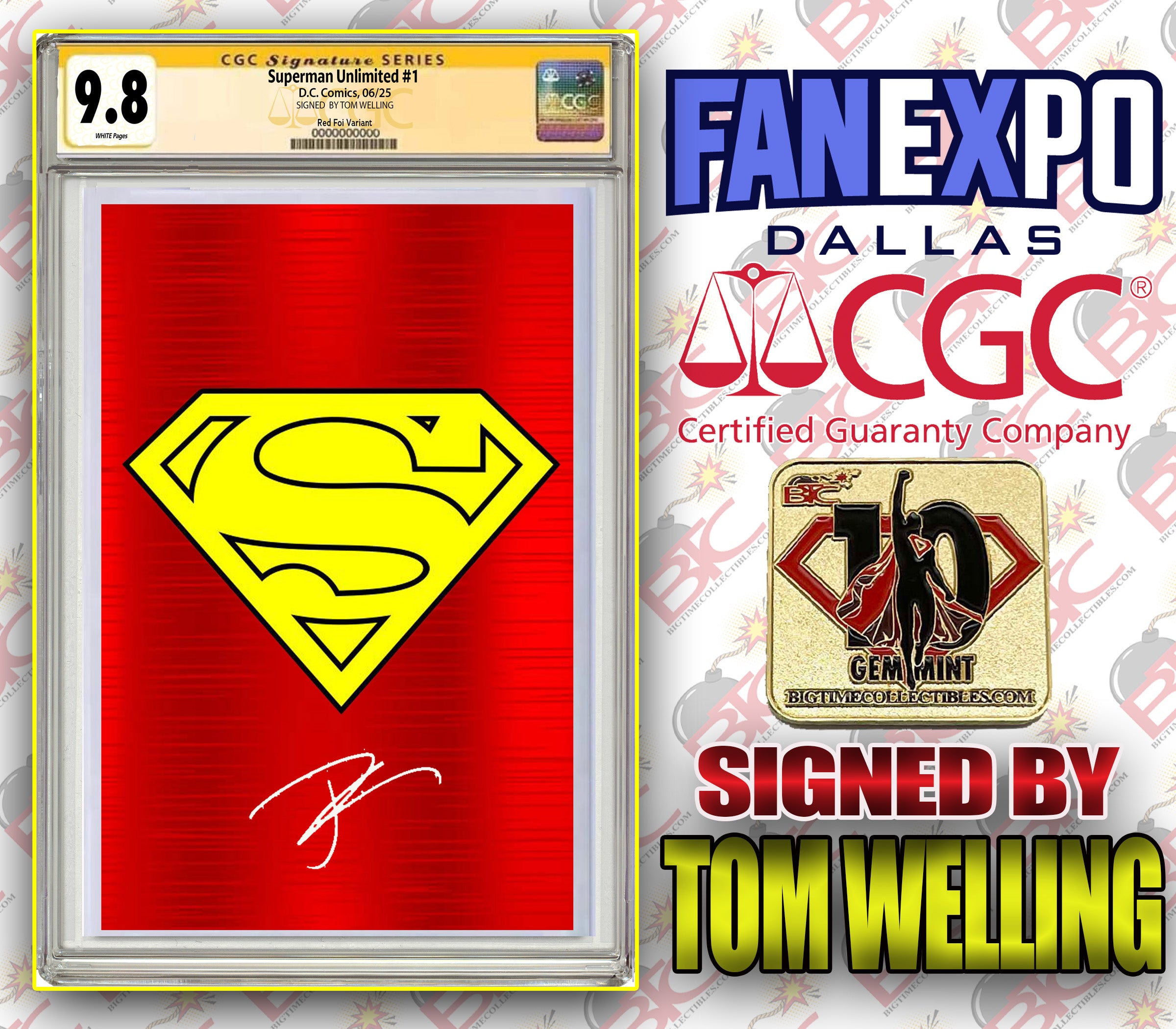SUPERMAN UNLIMITED #1 FANEXPO DALLAS LIMITED EDITION EXCLUSIVE FOIL CAPE VARIANT