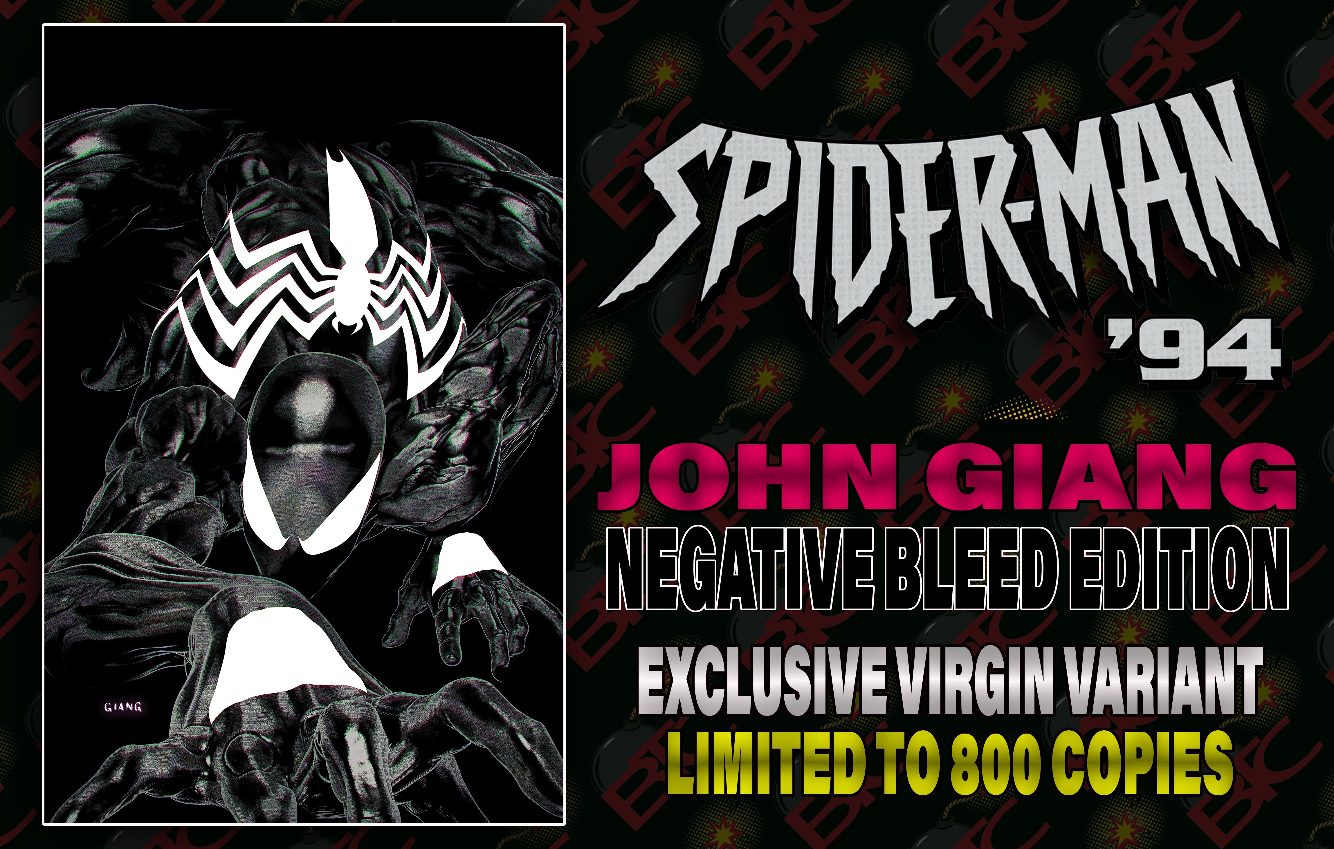 SPIDER-MAN '94 #1 JOHN GIANG NEGATIVE BLEED EXCLUSIVE EDITION OPTIONS