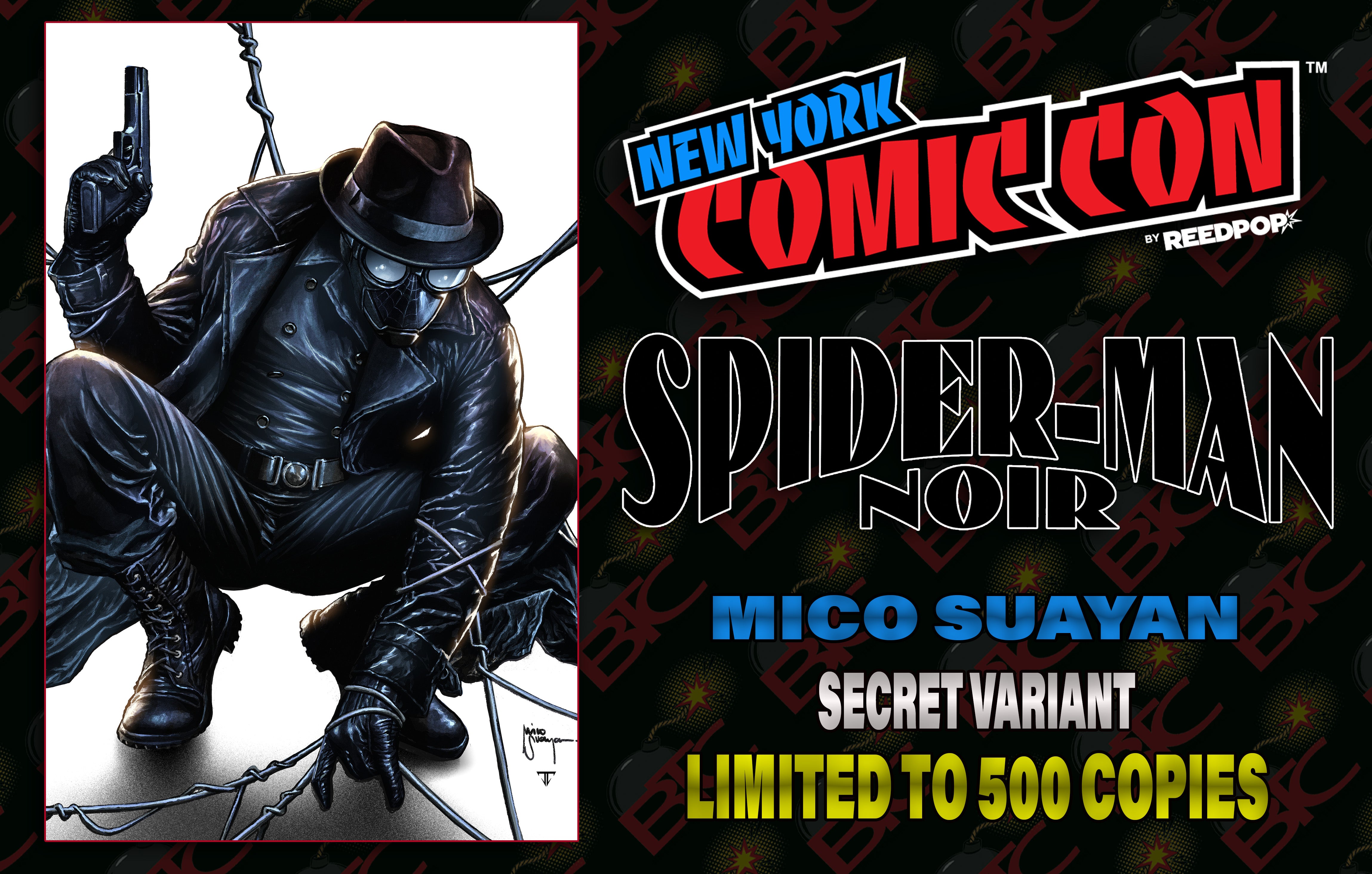 SPIDER-MAN NOIR #1 MICO SUAYAN NYCC WHITEOUT EXCLUSIVE SURPRISE DROP