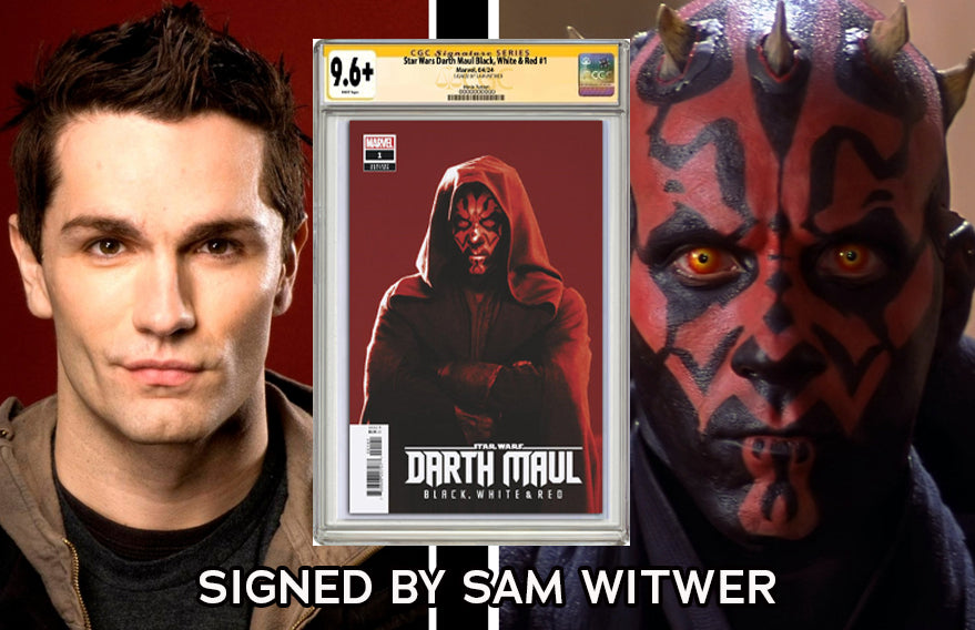 STAR WARS: DARTH MAUL - BLACK, WHITE & RED #1 MOVIE VARIANT SIGNED BY SAM WITWER CGC 9.6 OR BETTER