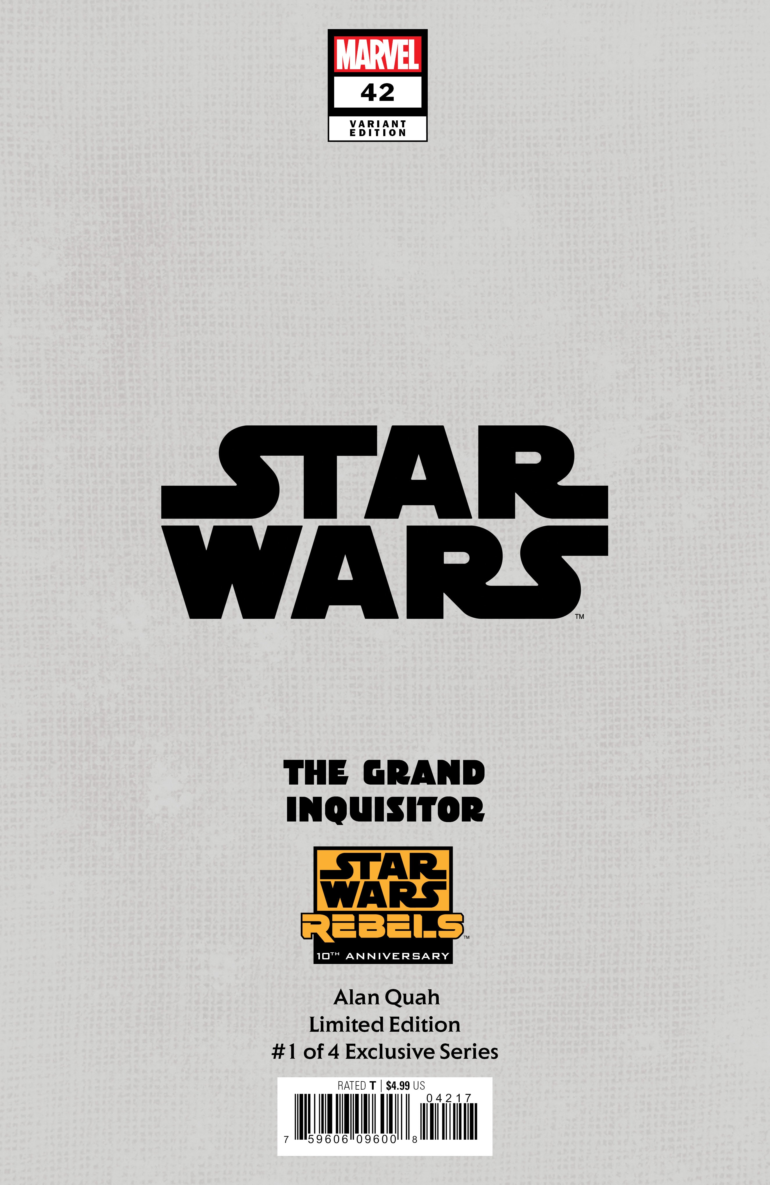 STAR WARS 42 ALAN QUAH REBELS 10TH ANNIVERSARY LIMITED EDITION #1 OF 4 EXCLUSIVE SERIES OPTIONS - 01/10/24