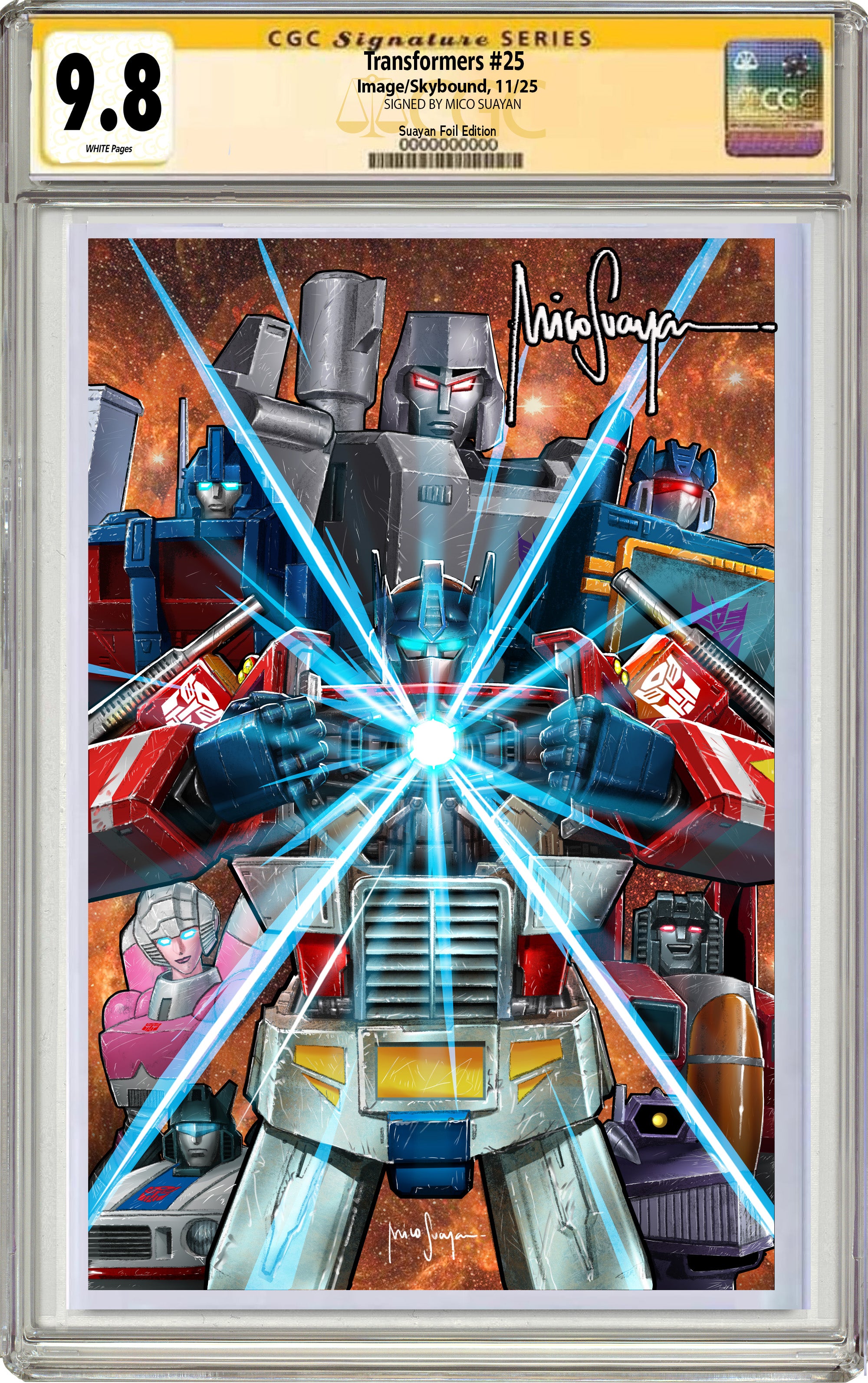 TRANSFORMERS #25 MICO SUAYAN NYCC FOIL EDITION LIMITED TO 300 W/COA