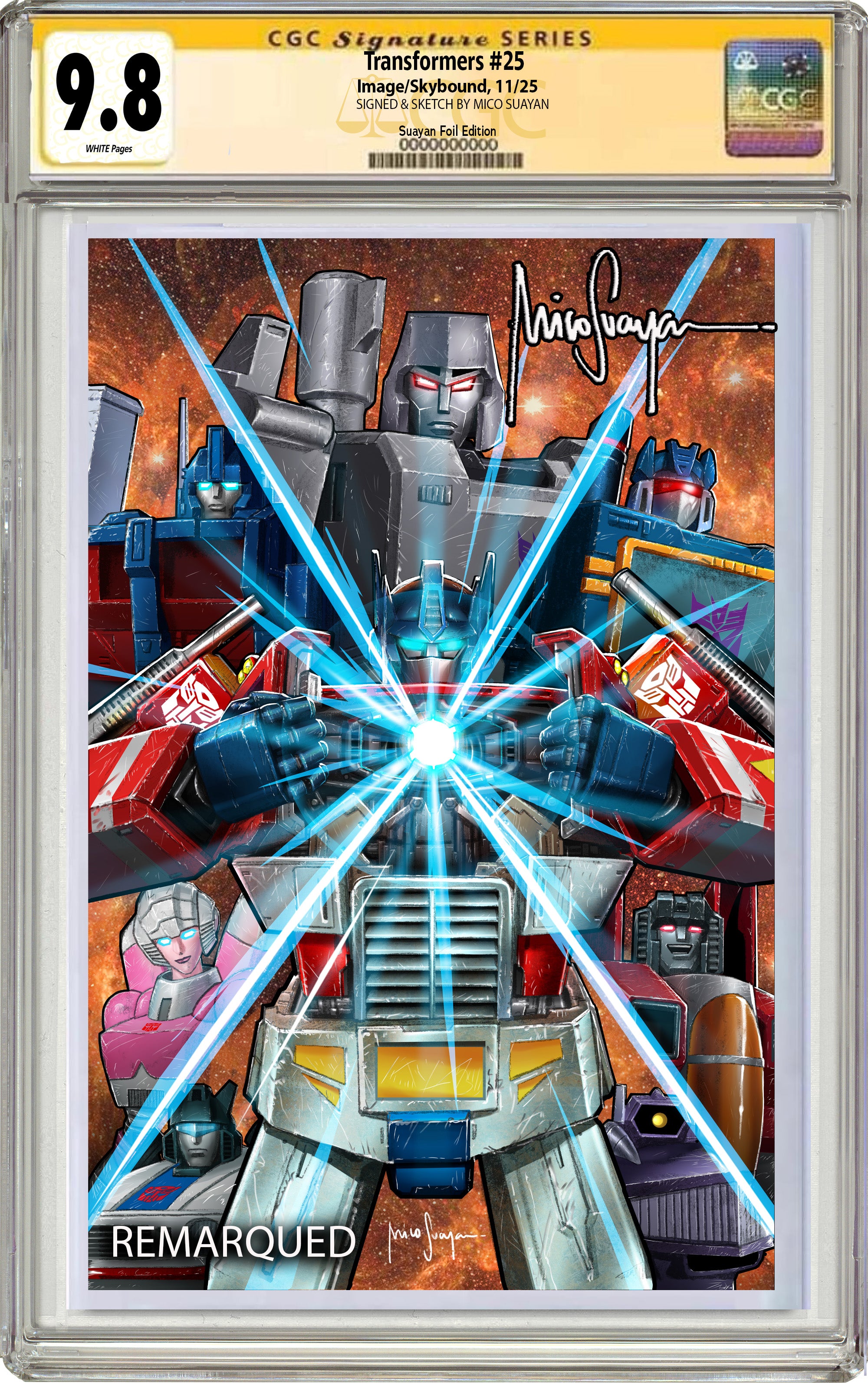 TRANSFORMERS #25 MICO SUAYAN NYCC FOIL EDITION LIMITED TO 300 W/COA