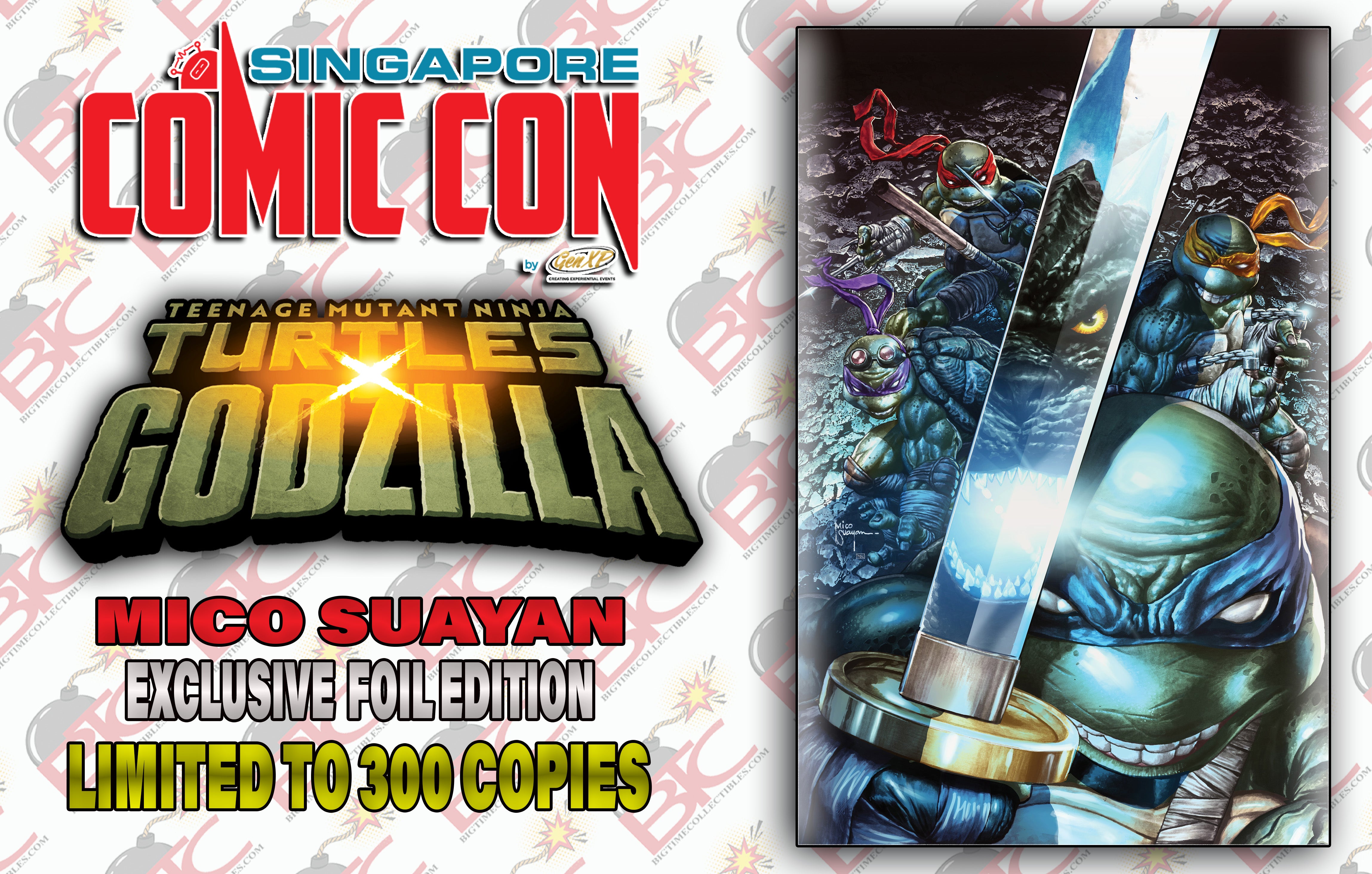 TEENAGE MUTANT NINJA TURTLES X GODZILLA #1 MICO SUAYAN SGCC EXCLUSIVE VARIANT COVER OPTIONS