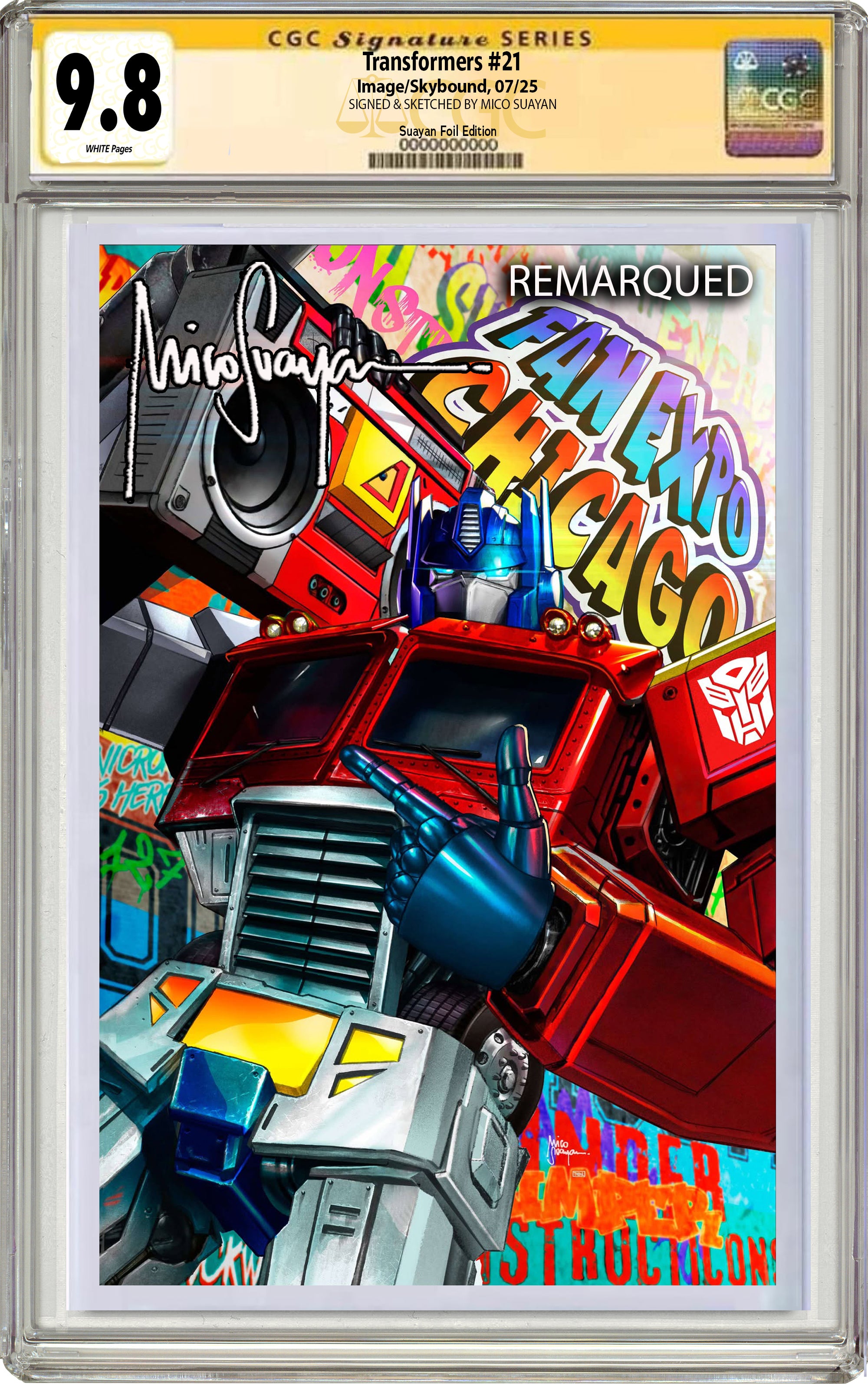 TRANSFORMERS #21 MICO SUAYAN FANEXPO CHICAGO HIP-HOP FOIL EDITION.