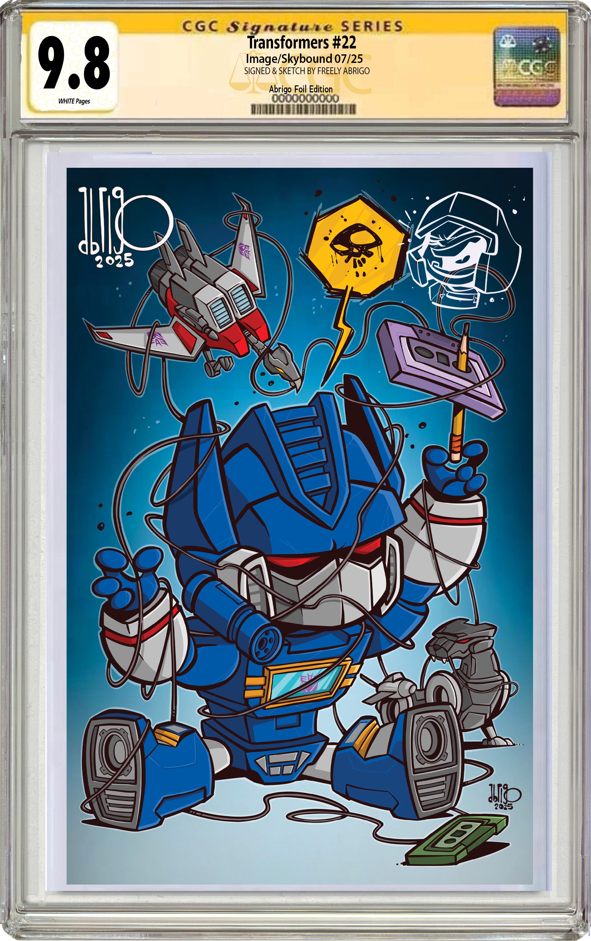 TRANSFORMERS #22 FREELY ABRIGO SDCC "BE KIND, REWIND" FOIL EDITION. LIMITED TO 300 W/FOIL COA
