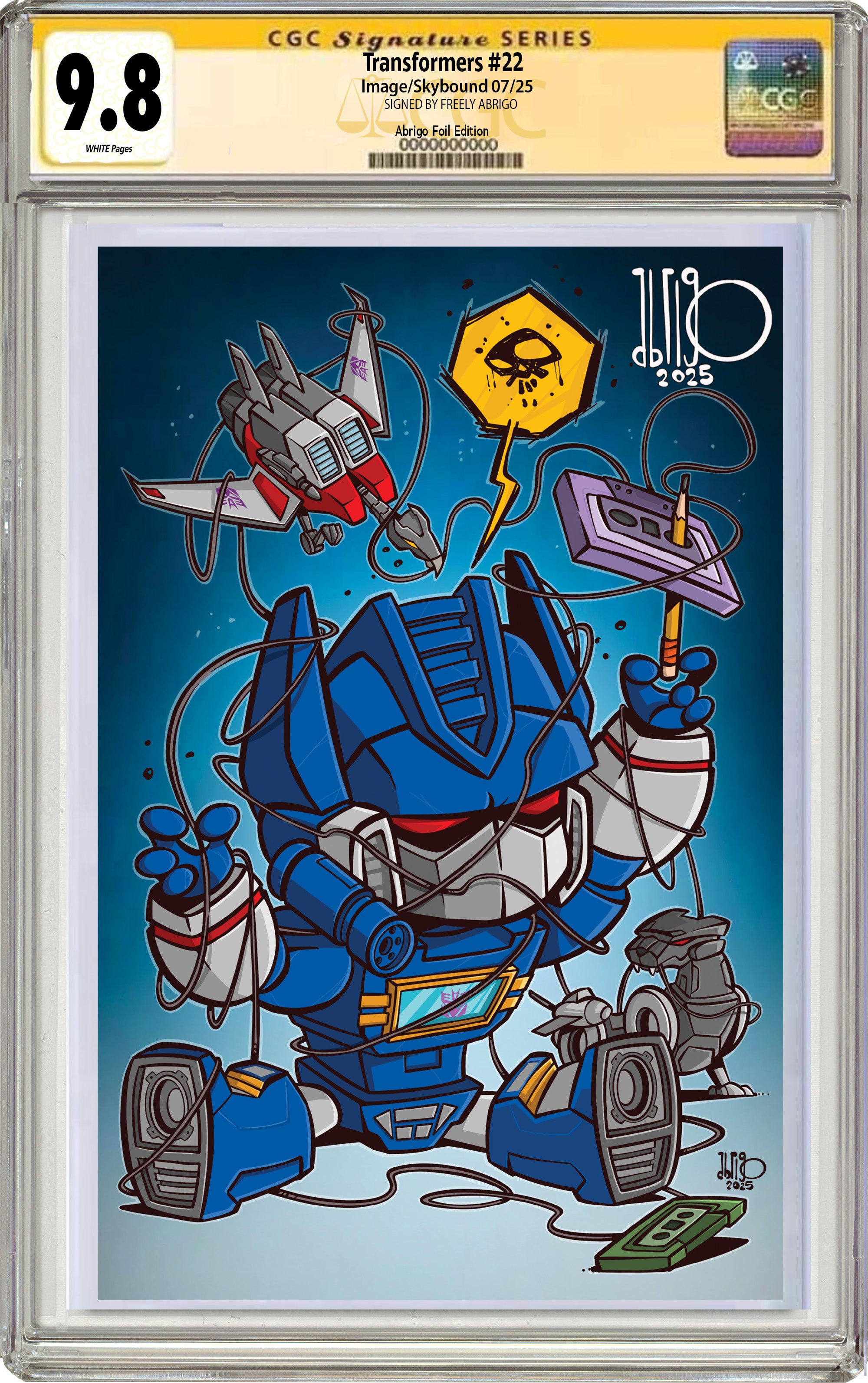 TRANSFORMERS #22 FREELY ABRIGO SDCC "BE KIND, REWIND" FOIL EDITION. LIMITED TO 300 W/FOIL COA