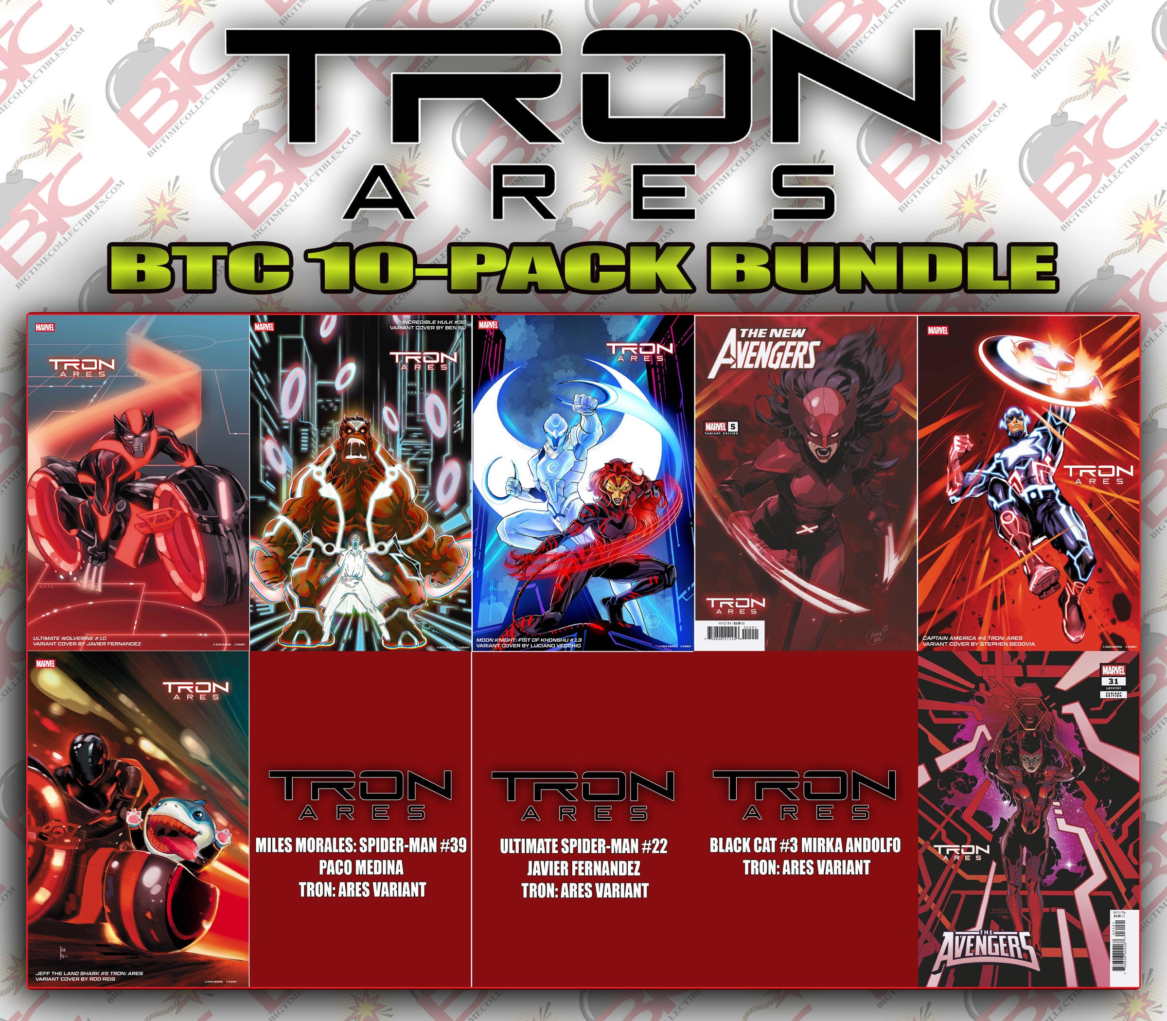 MARVEL TRON ARES VARIANTS 10-PACK BUNDLE DEAL 10-29-25