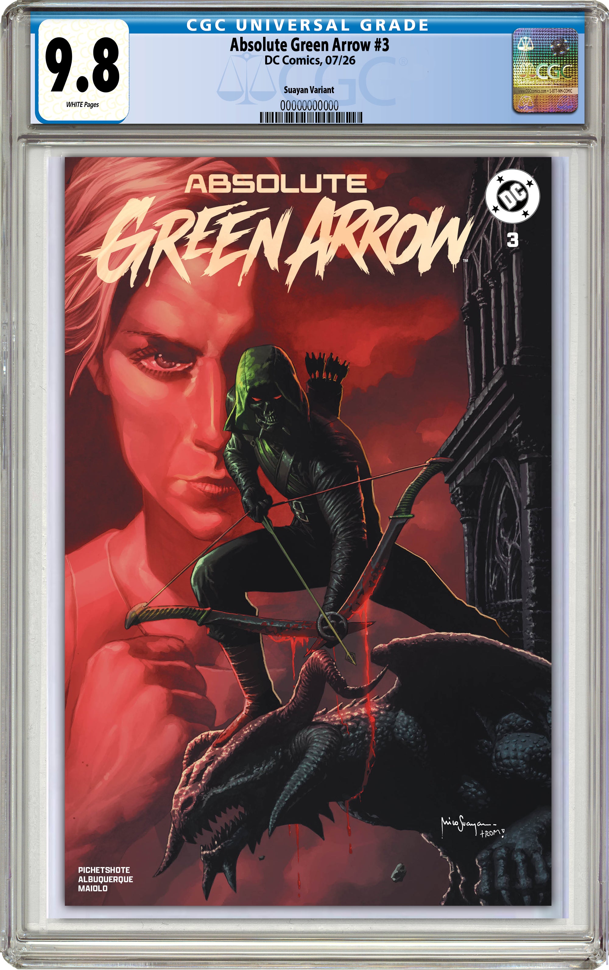 ABSOLUTE GREEN ARROW #3 MICO SUAYAN SDCC EXCLUSIVE VARIANT COVERS 07-15-26