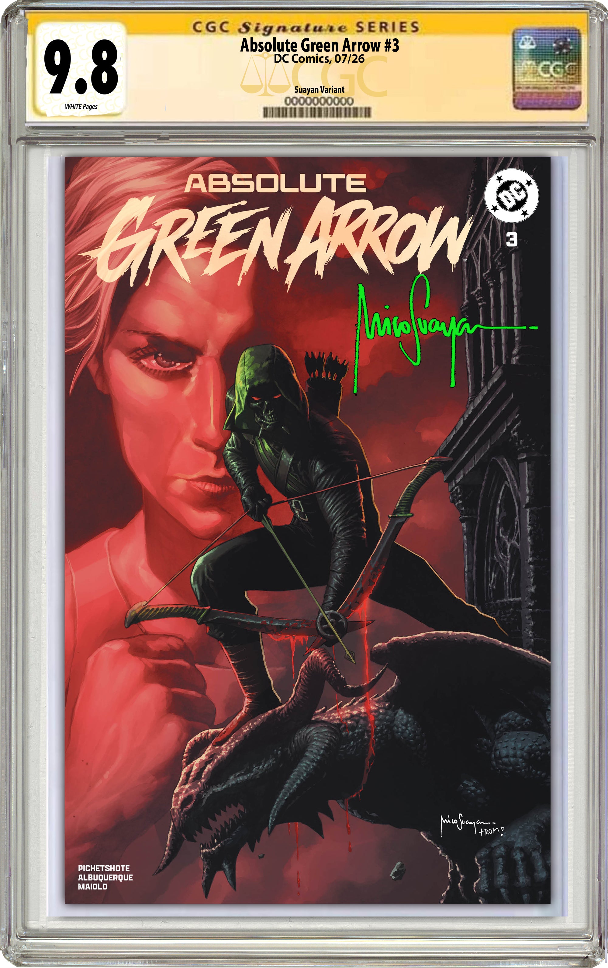 ABSOLUTE GREEN ARROW #3 MICO SUAYAN SDCC EXCLUSIVE VARIANT COVERS 07-15-26