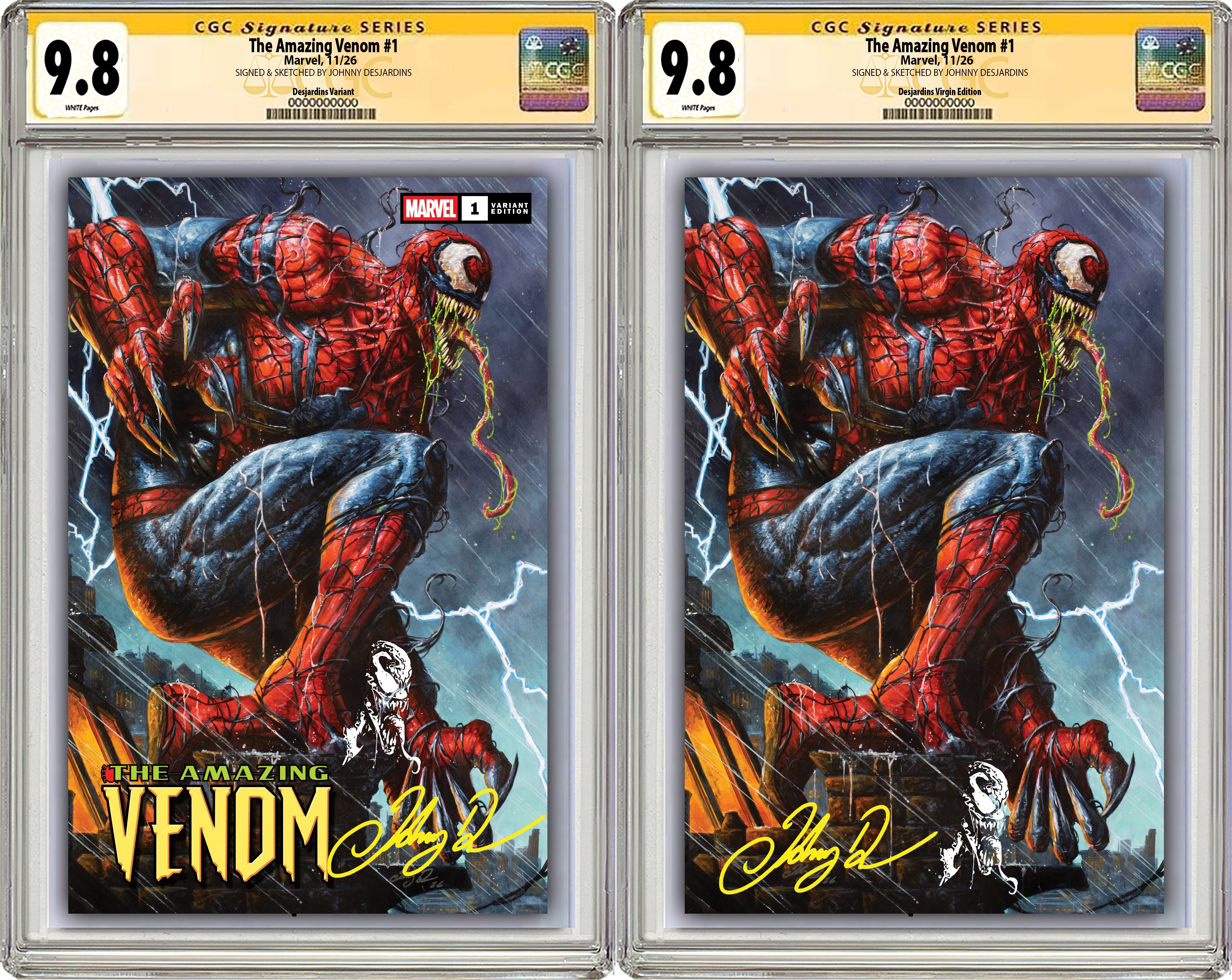 THE AMAZING VENOM #1 JOHNNY DESJARDINS NYCC EXCLUSIVE VARIANT COVERS (